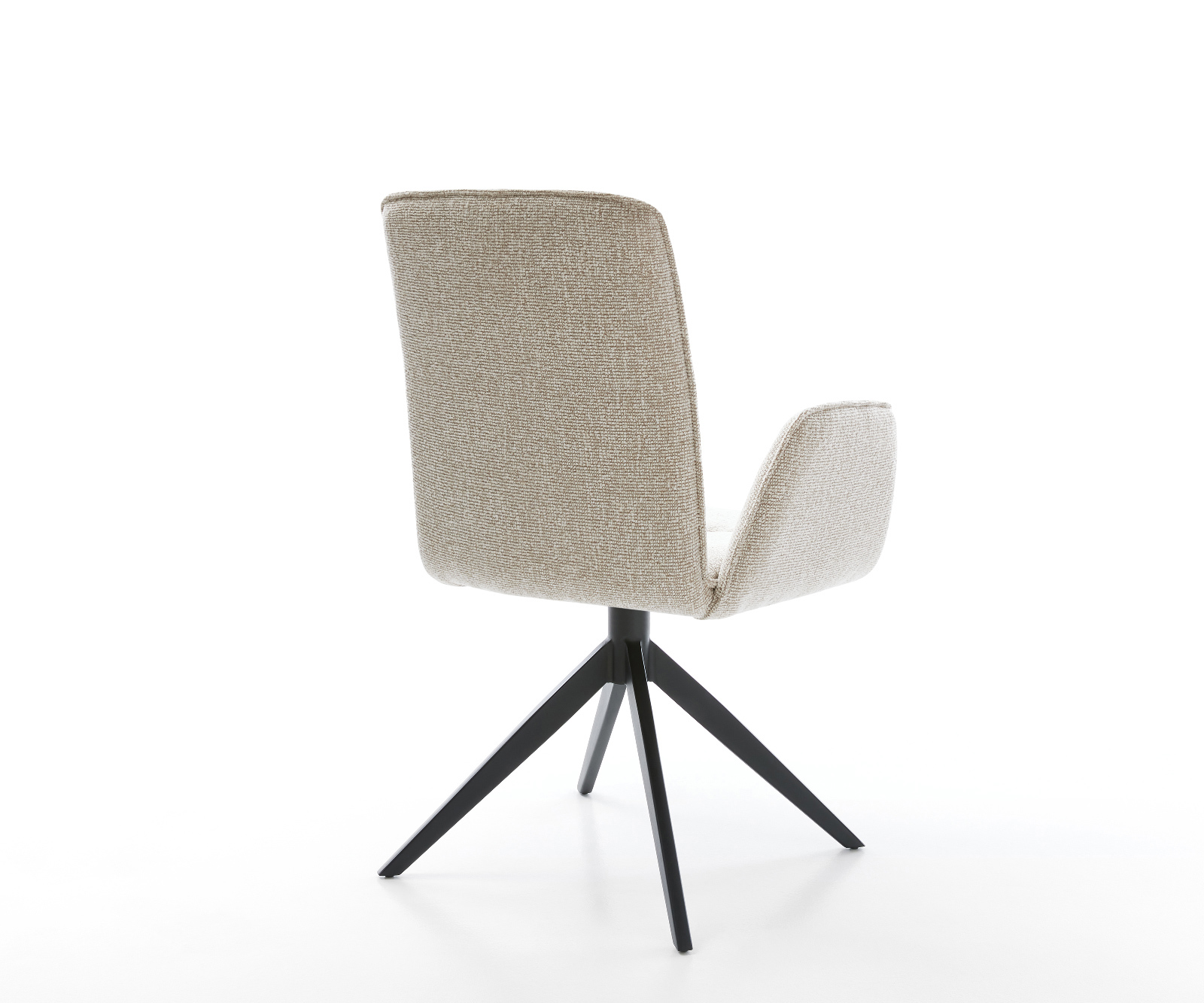 Étkezőszék Vinja-Flex szövött szövet puha bézs kereszt láb széles fekete 360° forgatható billenő funkció - Image 5