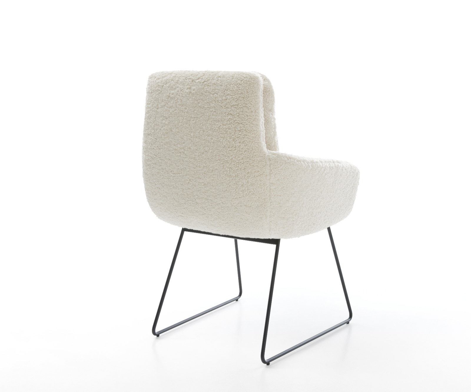 Étkezőszék Abelia-Flex karfás teddy szövet bézs vékony láb fekete - Image 5