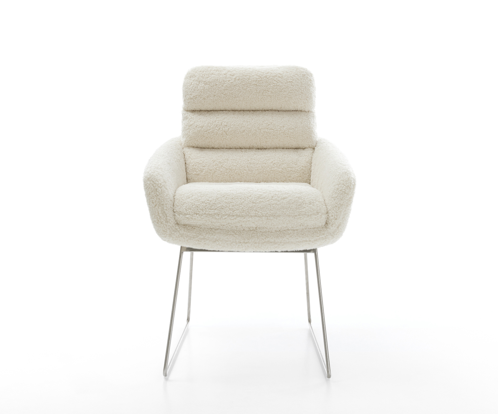 Étkezőszék Abelia-Flex karfás teddyszövet bézs vékony fém láb - Image 2