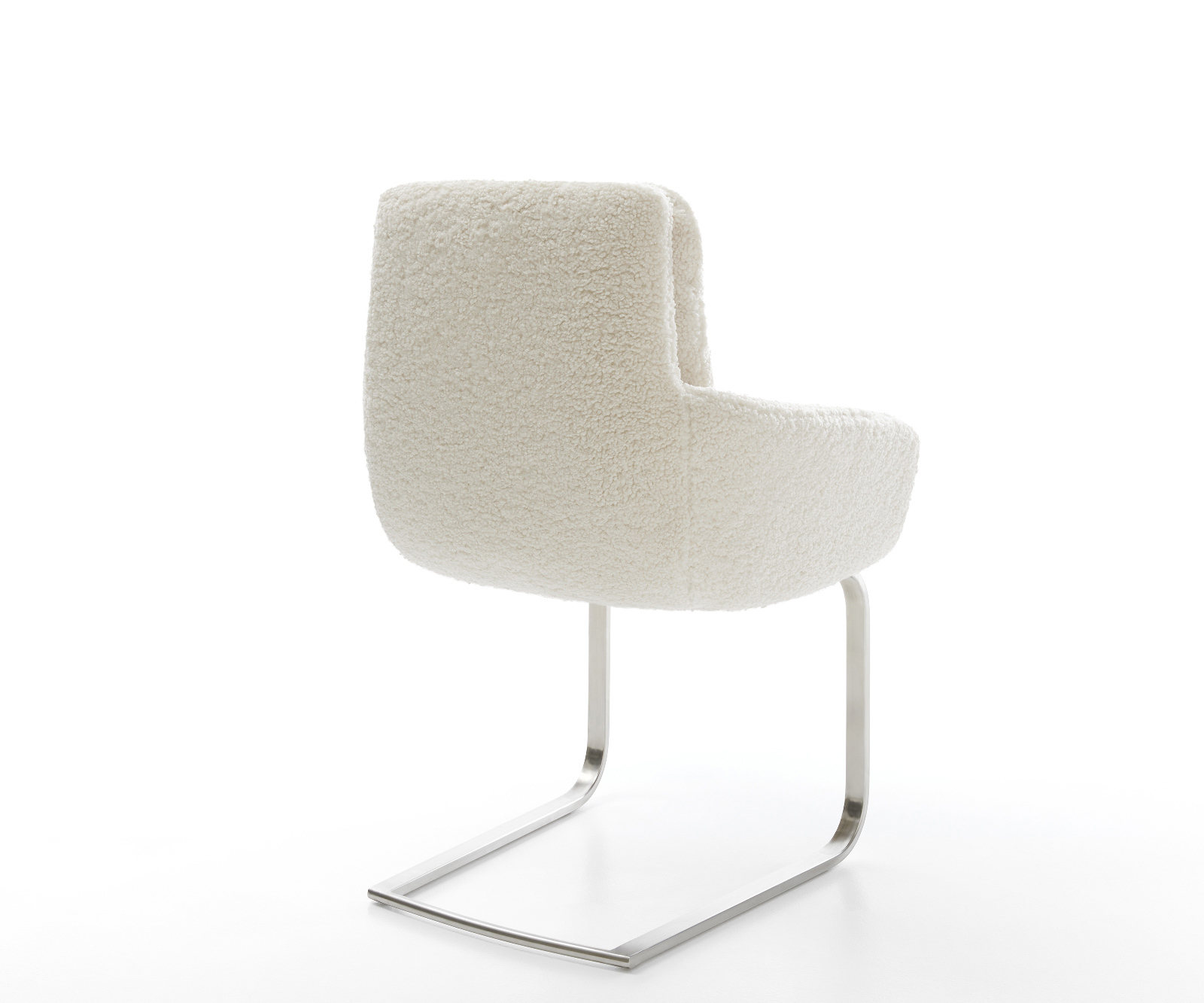 Étkezőszék Abelia-Flex kárpitozott karfás mikroszálas bézs konzolos lapos rozsdamentes acél lábbal - Image 5