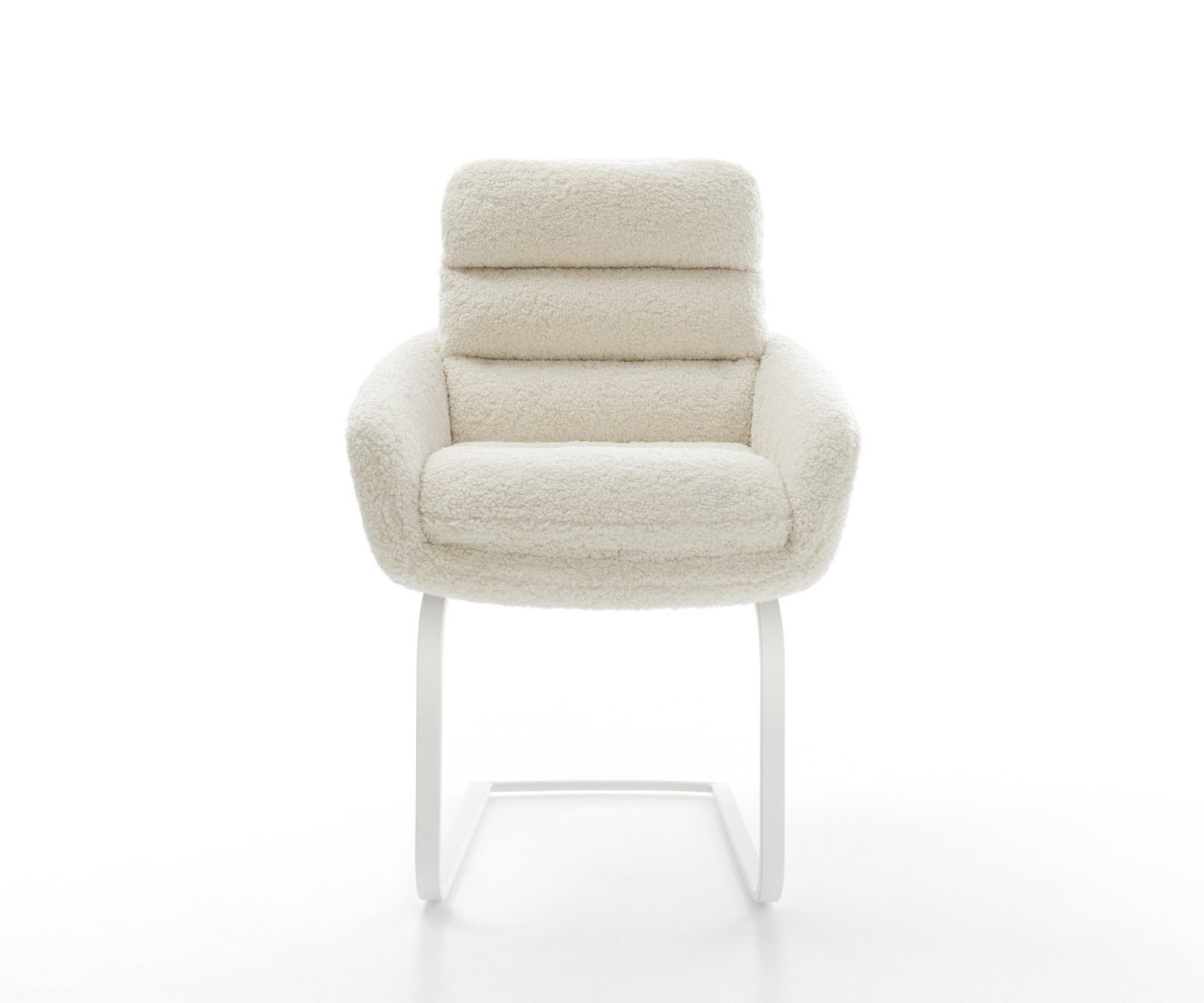 Étkezőszék Abelia-Flex karfás mikroszálas bézs konzolos lapos fehér - Image 2