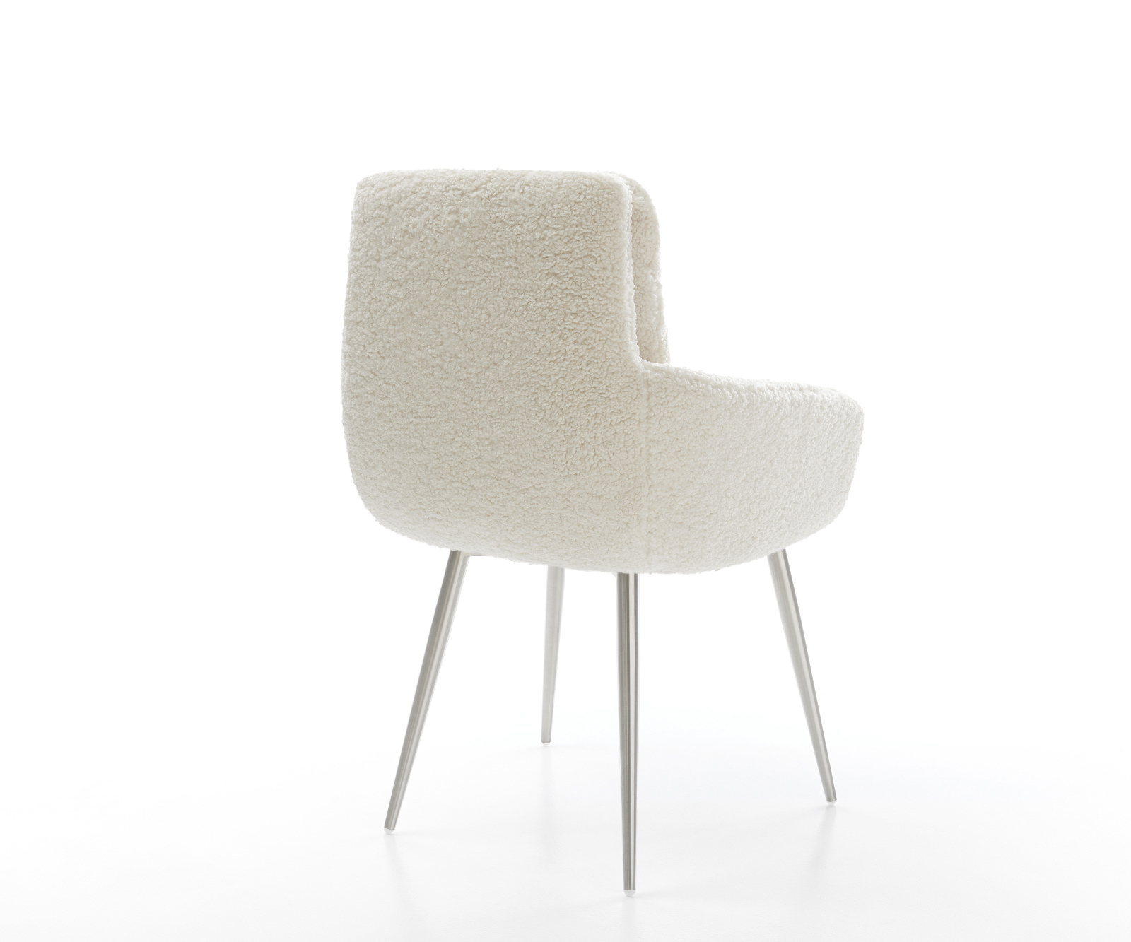 Étkezőszék Abelia-Flex karfás teddyszövet bézs 4 láb kúpos rozsdamentes acél - Image 5