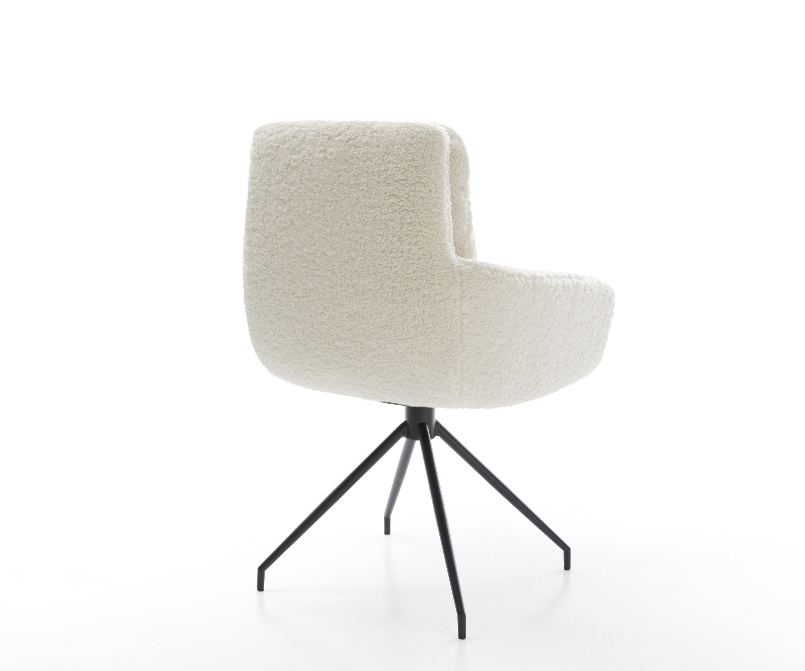 Étkezőszék Abelia-Flex karfás teddy szövet bézs kereszt láb kúpos fekete - Image 5