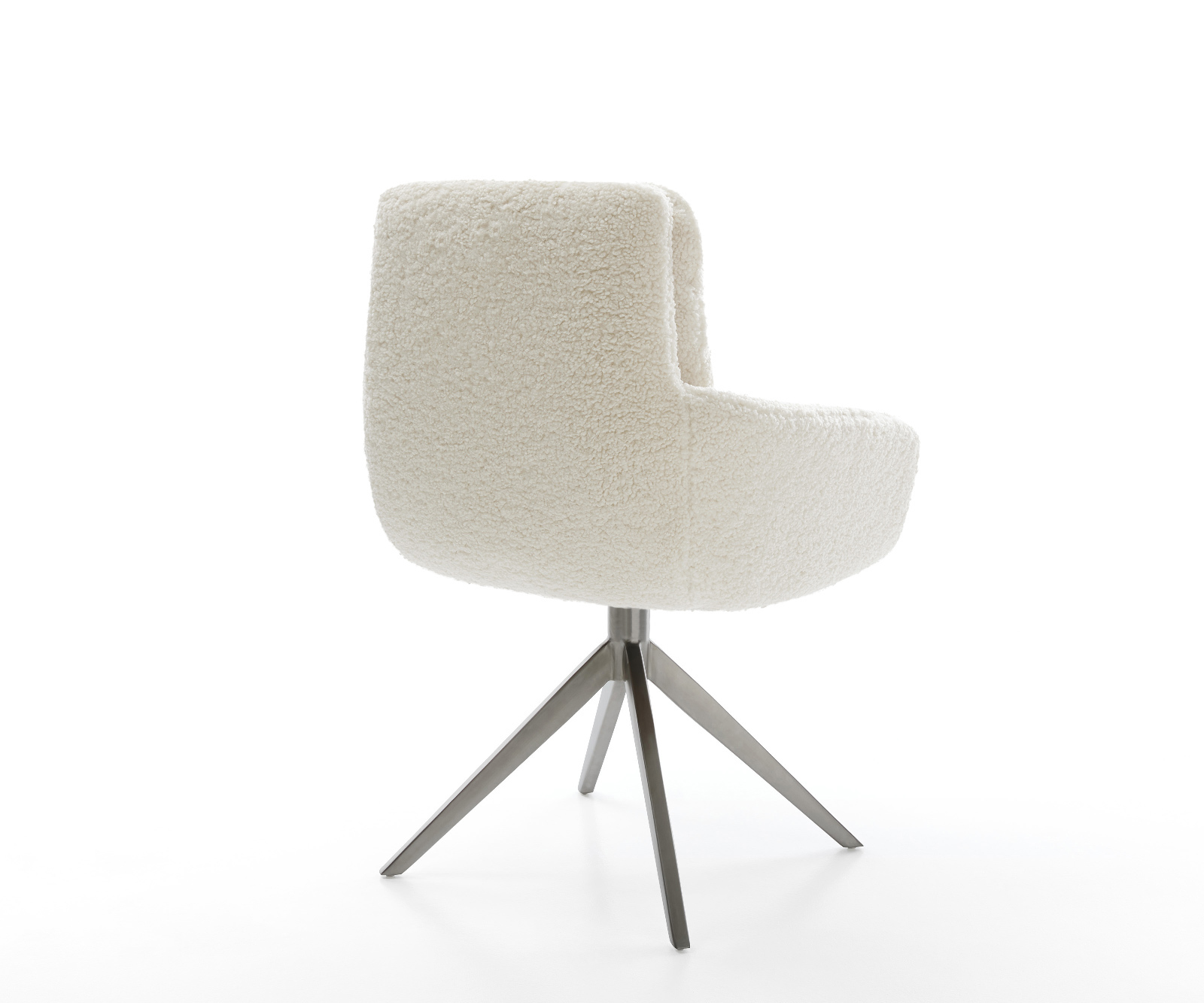 Étkezőszék Abelia-Flex karfás teddyszövet bézs kereszt láb széles grafit 360°-ban forgatható billenő funkcióval - Image 5