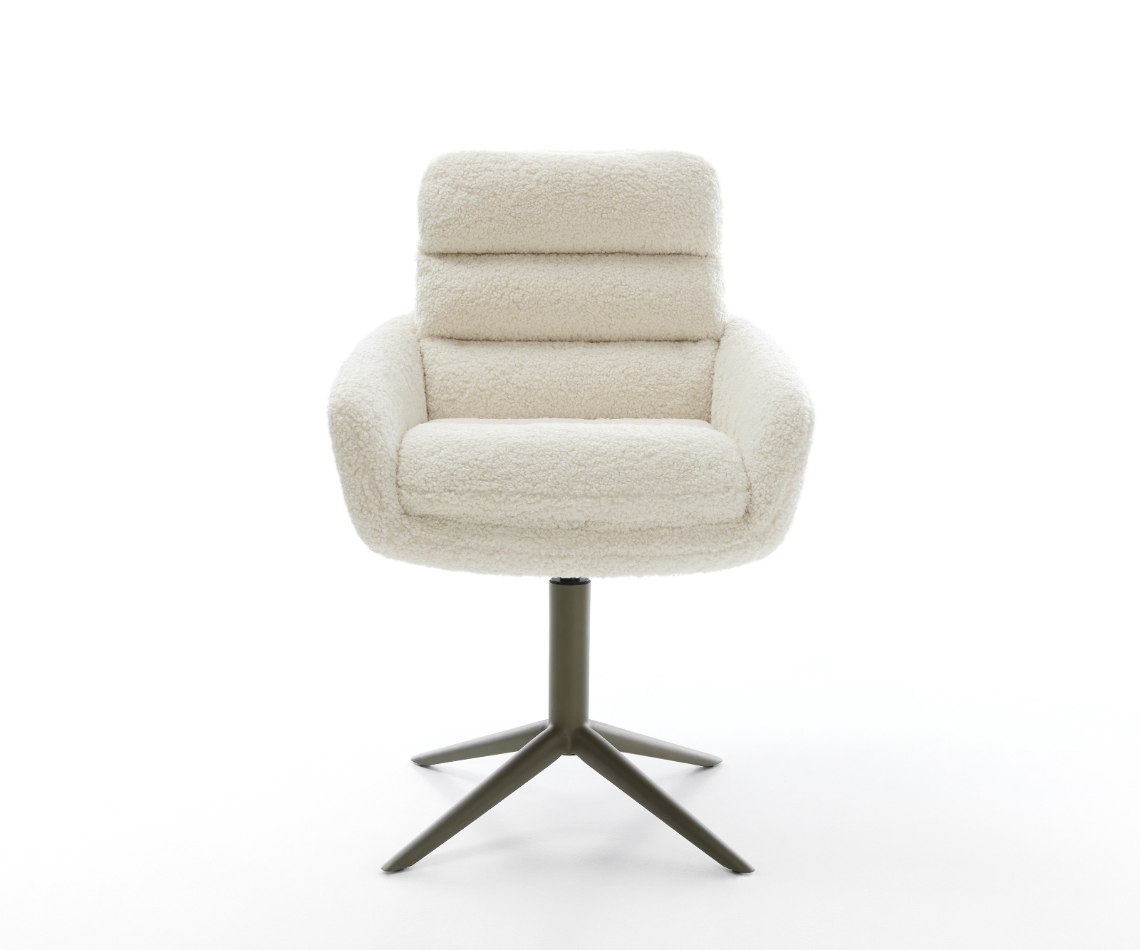 Étkezőszék Abelia-Flex karfás teddy szövet bézs kereszt láb titán színű hatvan fokban forgatható billenő funkció - Image 2