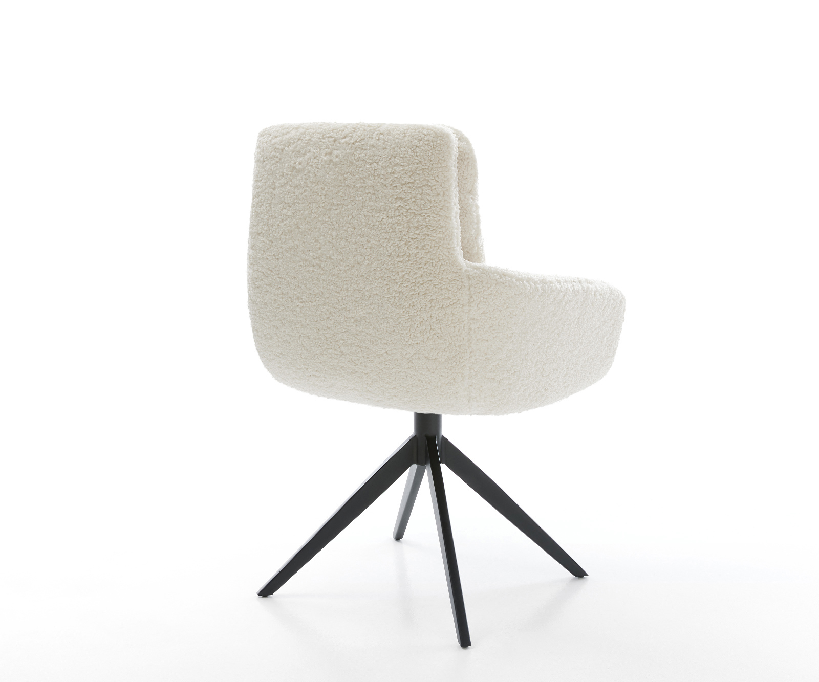 Étkezőszék Abelia-Flex karfás teddy szövet bézs kereszt láb széles fekete 360° forgatható billenő - Image 5