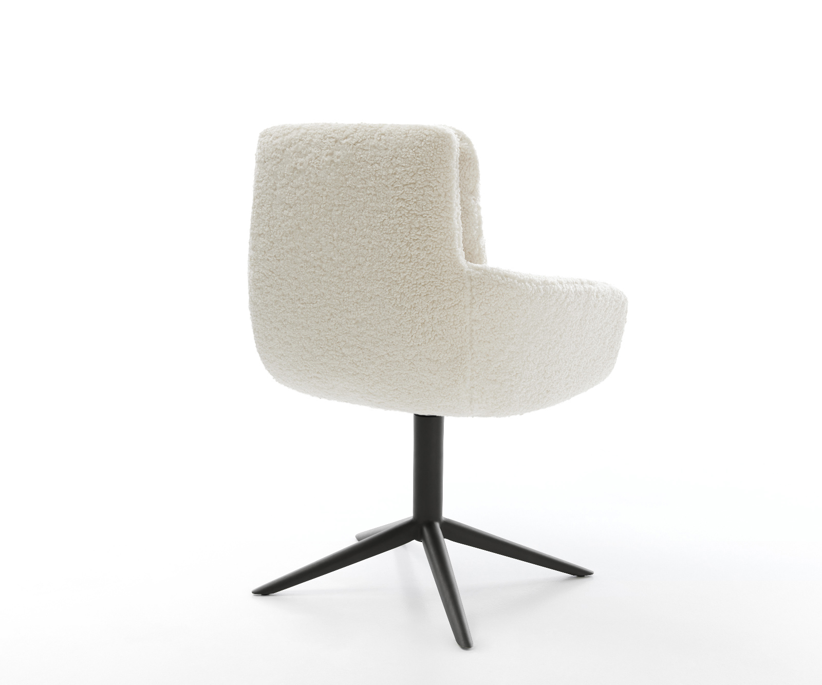 Étkezőszék Abelia-Flex karfás teddy szövet bézs fekete kereszt láb 360° forgatható billenő funkció - Image 5