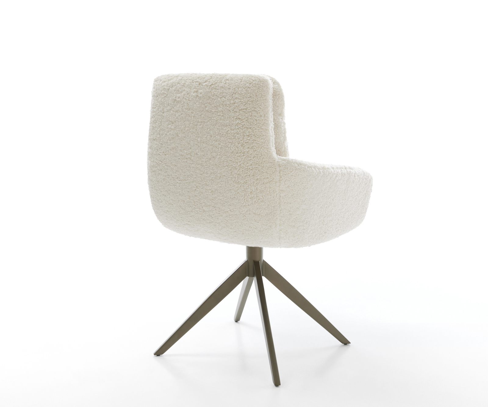 Étkezőszék Abelia-Flex karfás teddy szövet bézs kereszt láb széles titán színű 360°-ban forgatható billenő funkció - Image 5