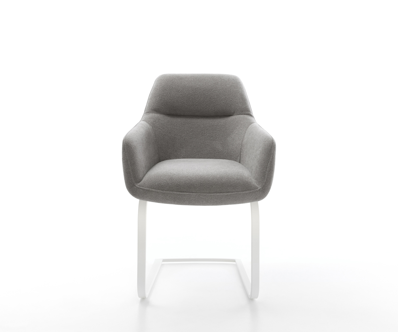 Étkezőszék Pejo-Flex strukturált szövet puha szürke konzolos lapos fehér zsákrugós - Image 2