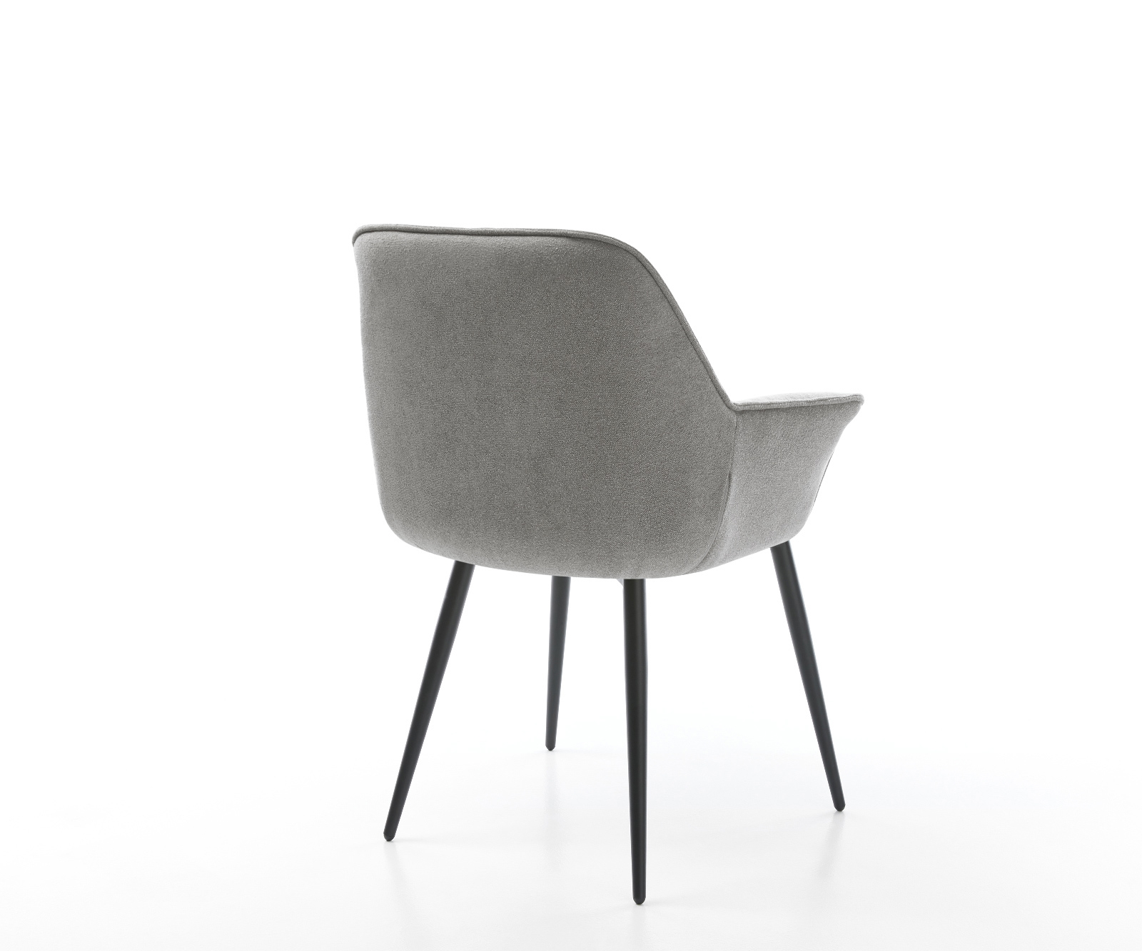 Étkezőszék Keila-Flex kárpitozott karfás strukturált szövet puha szürke 4 láb kúpos fekete - Image 5