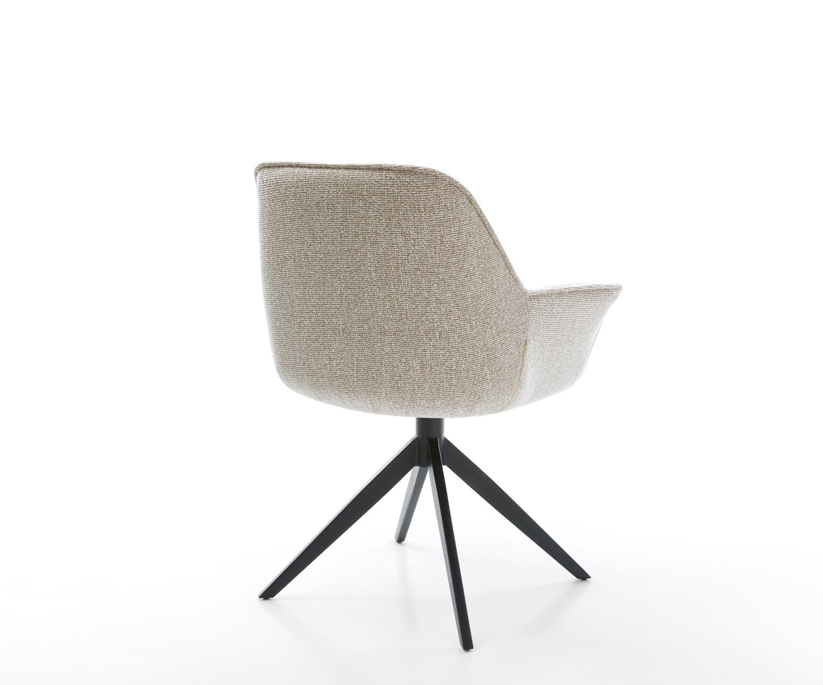 Étkezőszék Keila-Flex kárpitozott karfás szövettel puha bézs kereszt lábbal széles fekete 360° forgatható billenő funkció - Image 5