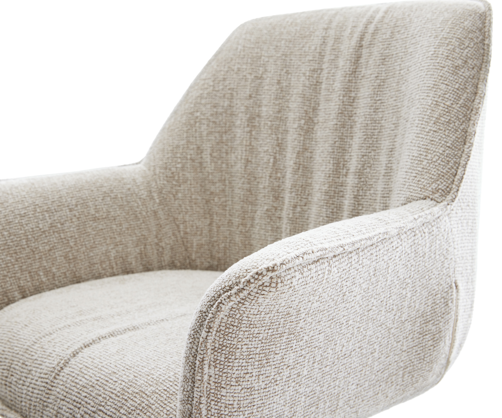 Étkezőszék Keila-Flex karfás szövettel puha bézs kereszt láb széles fehér 360° forgatható billenő - Image 4