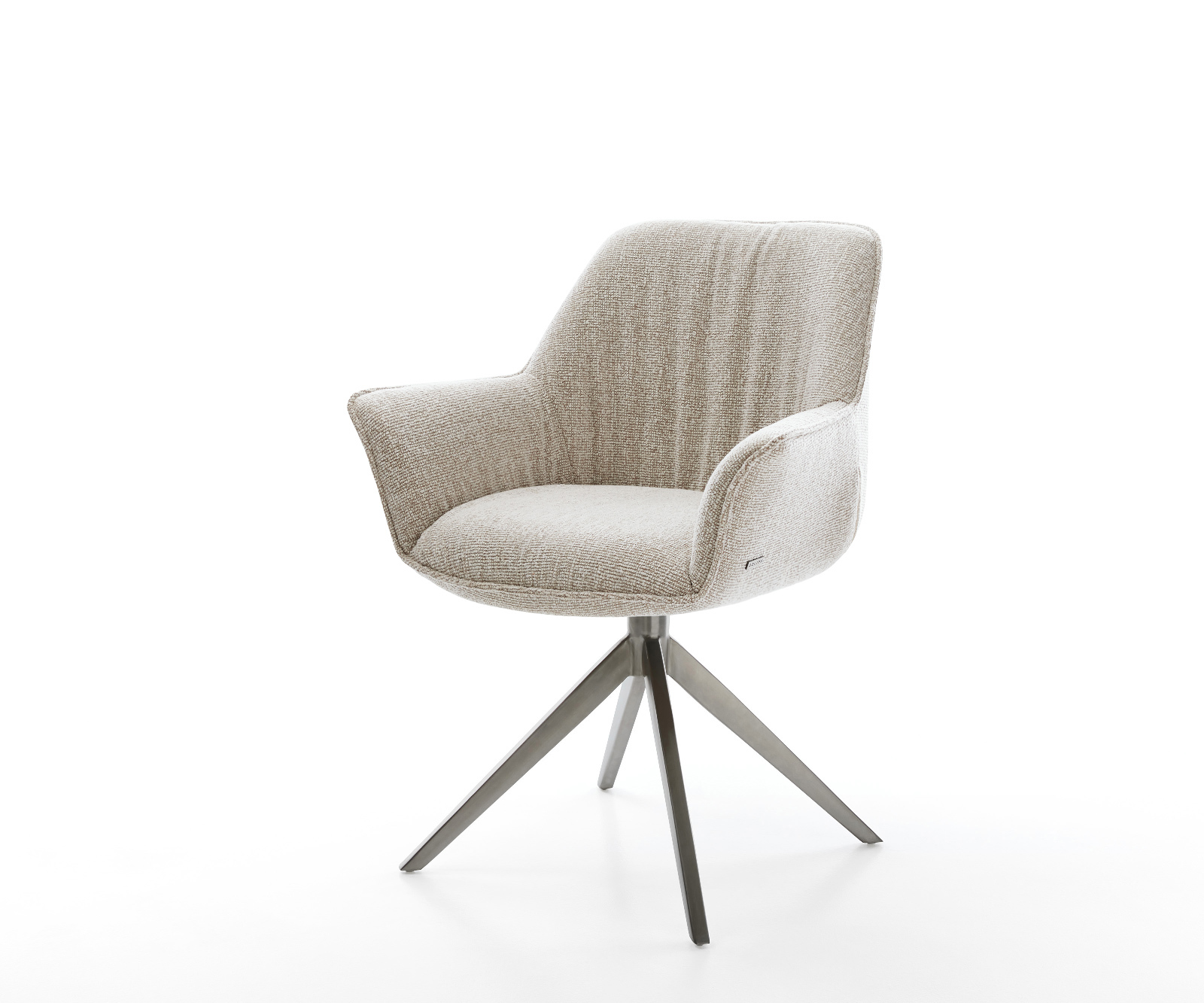 Étkezőszék Keila-Flex karfás szövettel puha bézs kereszt láb széles grafit 360° forgatható billenő