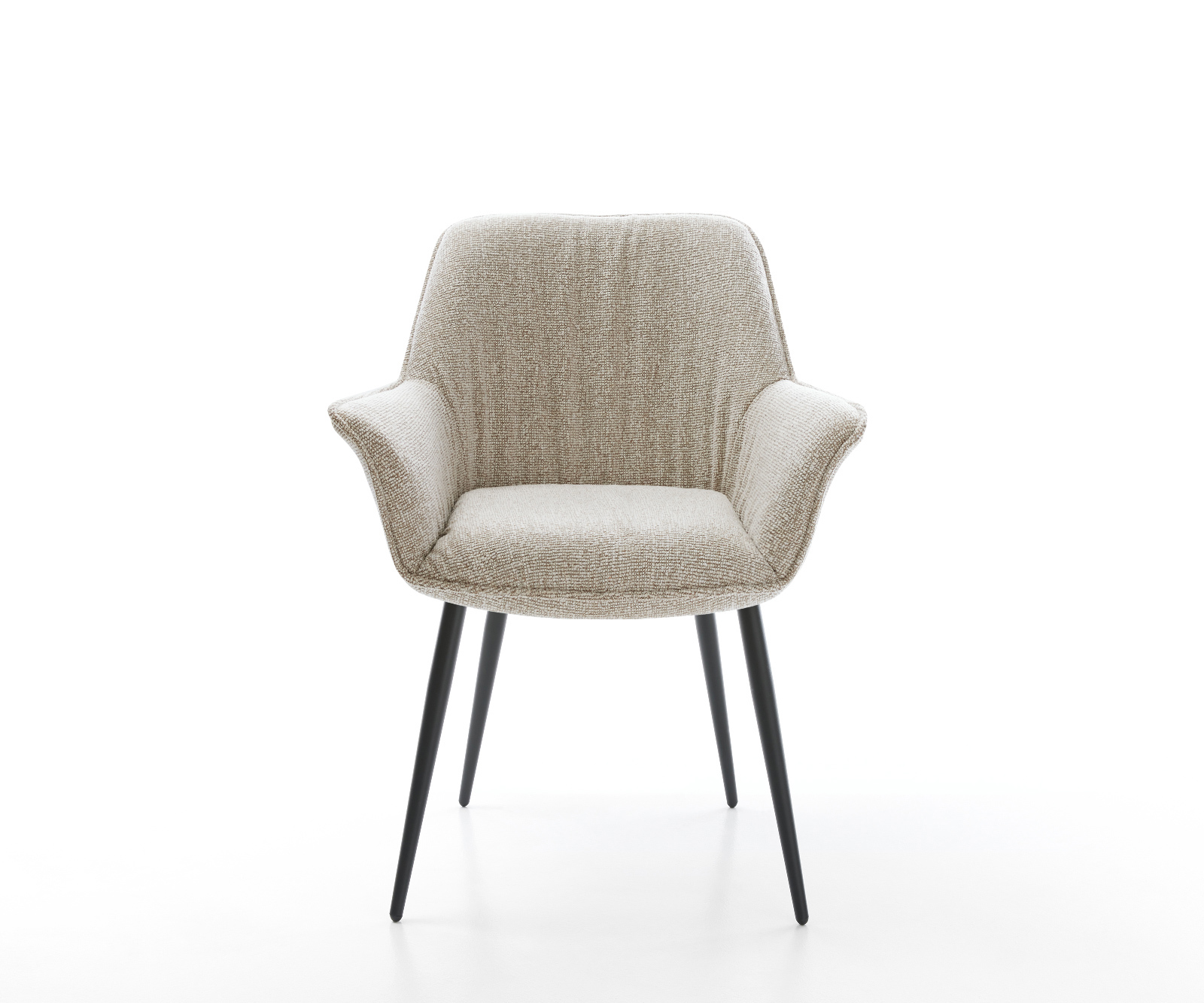 Étkezőszék Keila-Flex karfás szövetszövet puha bézs 4 lábas kúpos fekete - Image 2