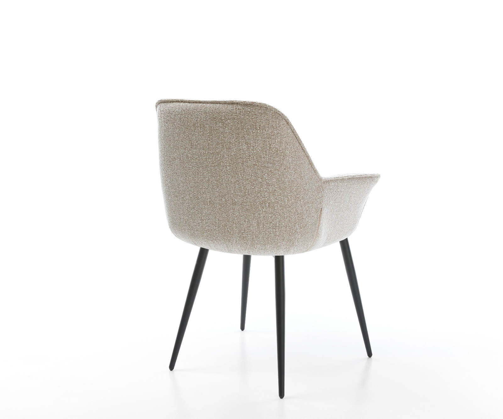 Étkezőszék Keila-Flex karfás szövetszövet puha bézs 4 lábas kúpos fekete - Image 5