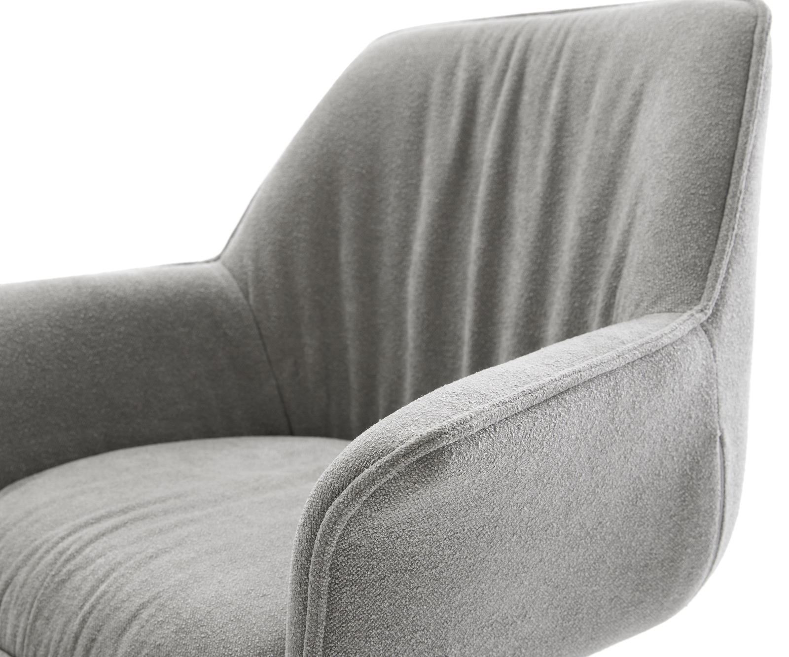 Étkezőszék Keila-Flex kárpitozott karfás strukturált szövet puha szürke kereszt láb kúpos fekete - Image 4