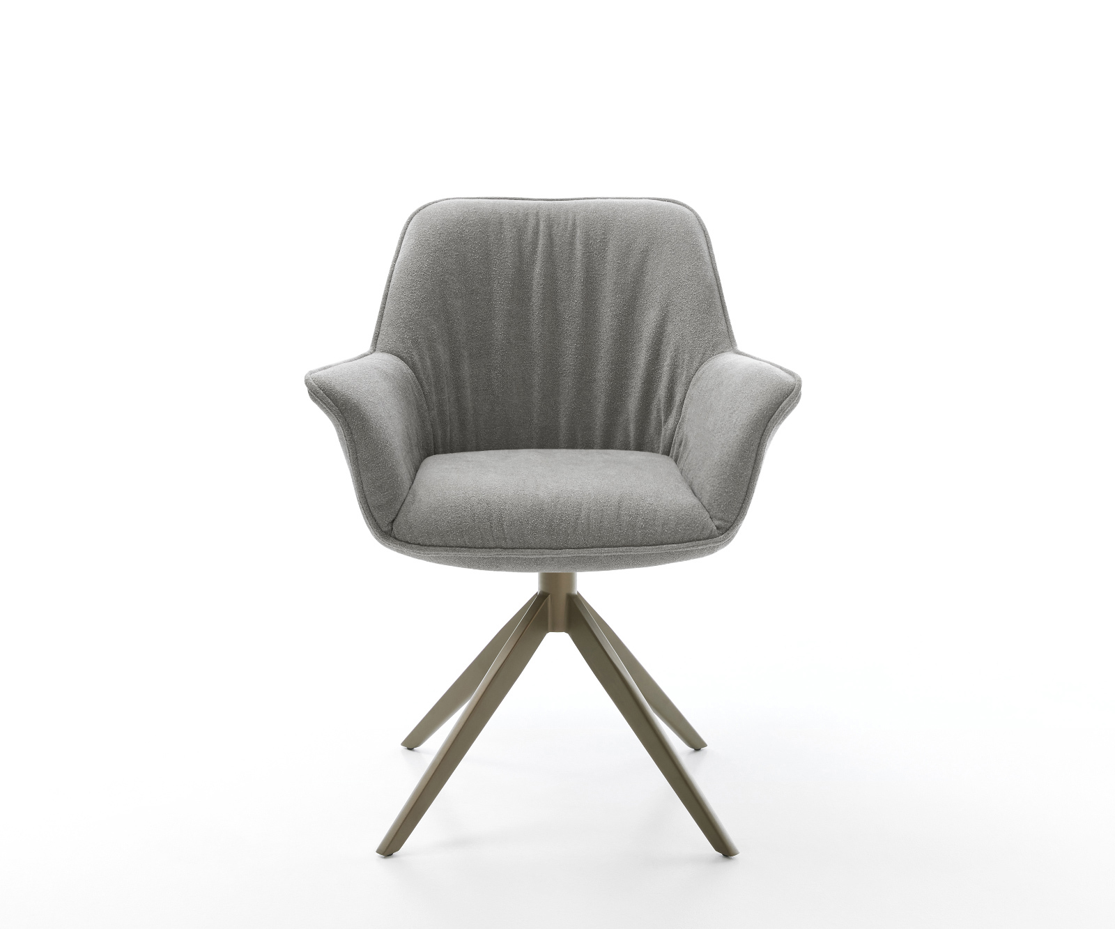 Étkezőszék Keila-Flex kárpitozott karfás strukturált szövet puha szürke kereszt láb széles titán színű 360° forgatható billenő - Image 2