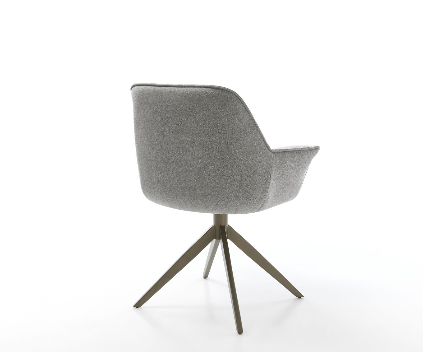 Étkezőszék Keila-Flex kárpitozott karfás strukturált szövet puha szürke kereszt láb széles titán színű 360° forgatható billenő - Image 5