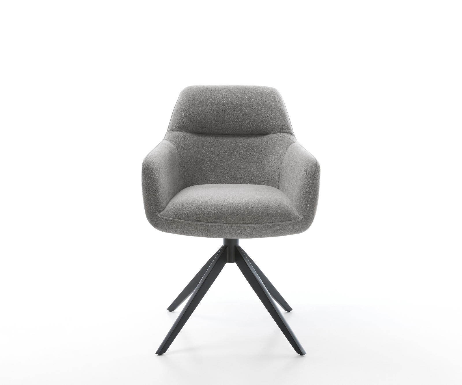 Étkezőszék Pejo-Flex strukturált szövet puha szürke kereszt láb széles fekete 360°-ban forgatható billenő funkció zsákrugós matrac - Image 2