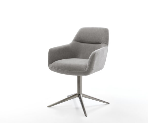 Étkezőszék Pejo-Flex strukturált szövet puha szürke kereszt láb grafit 360° forgatható billenő zsákrugó