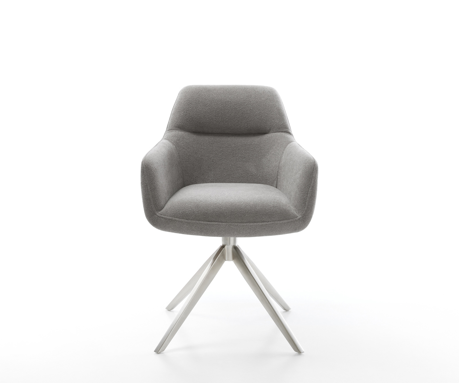 Étkezőszék Pejo-Flex strukturált szövet puha szürke kereszt láb széles rozsdamentes acél 360° forgatható billenő funkció zsákrugós matrac - Image 2