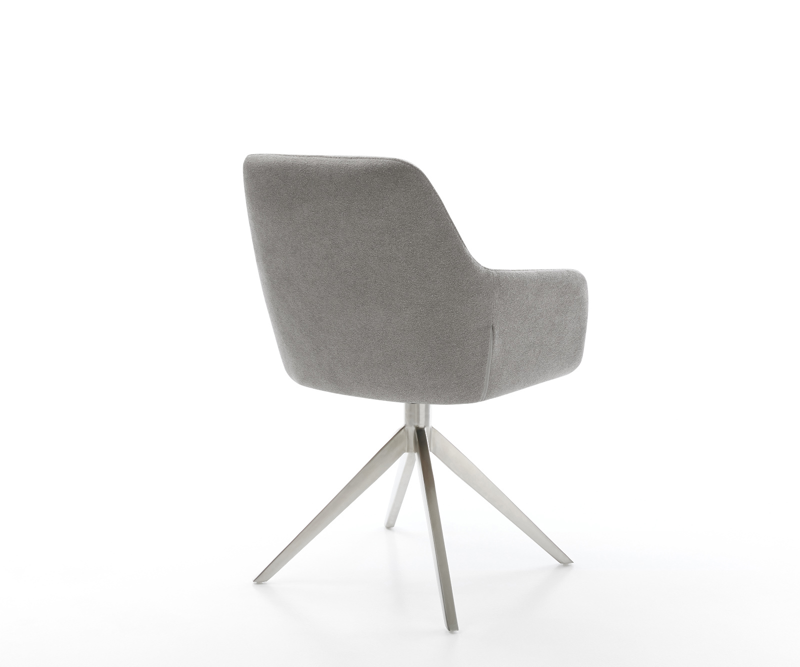 Étkezőszék Pejo-Flex strukturált szövet puha szürke kereszt láb széles rozsdamentes acél 360° forgatható billenő funkció zsákrugós matrac - Image 5