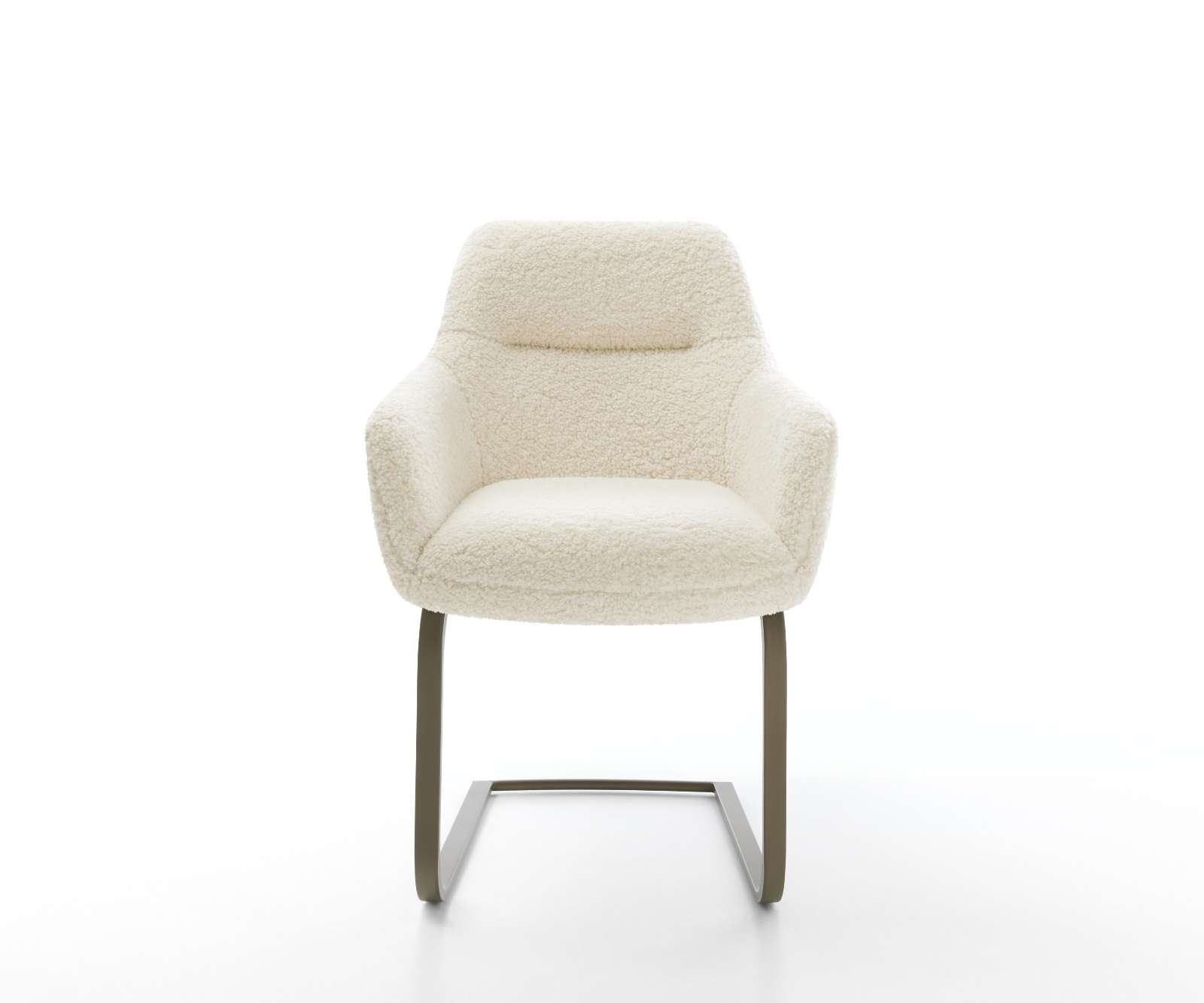 Étkezőszék Pejo-Flex teddy szövet bézs étkezőszék lapos titán színű hatású rozsdamentes acél láb zsákrugós - Image 2