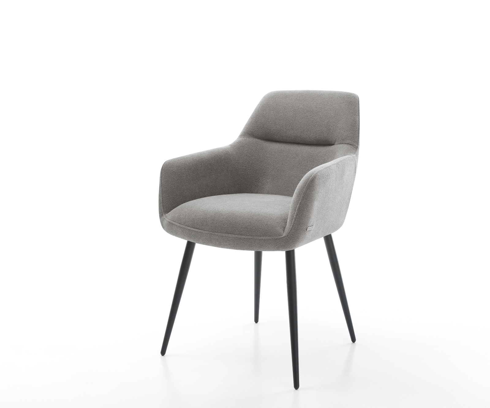 Étkezőszék Pejo-Flex strukturált szövet puha szürke 4 láb kúpos fekete zsákrugó