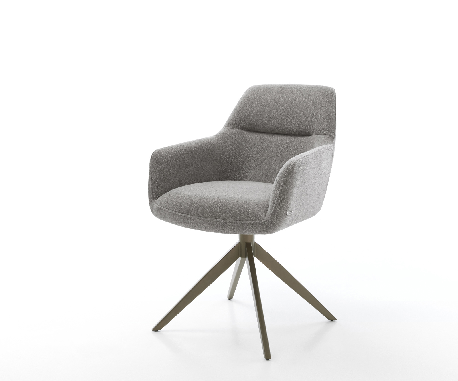 Étkezőszék Pejo-Flex strukturált szövet puha szürke kereszt láb széles titán színű hatvan fokban forgatható billenő zsákrugós matrac