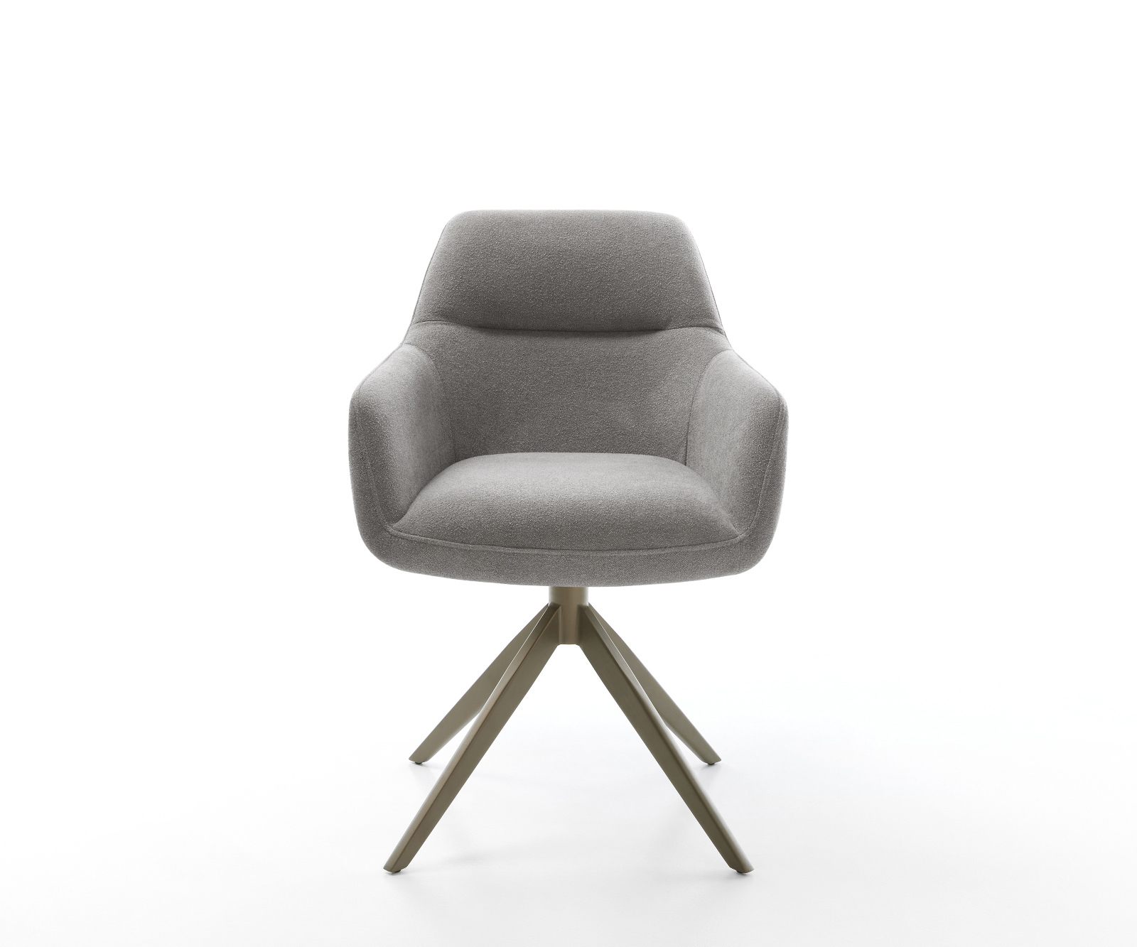 Étkezőszék Pejo-Flex strukturált szövet puha szürke kereszt láb széles titán színű hatvan fokban forgatható billenő zsákrugós matrac - Image 2