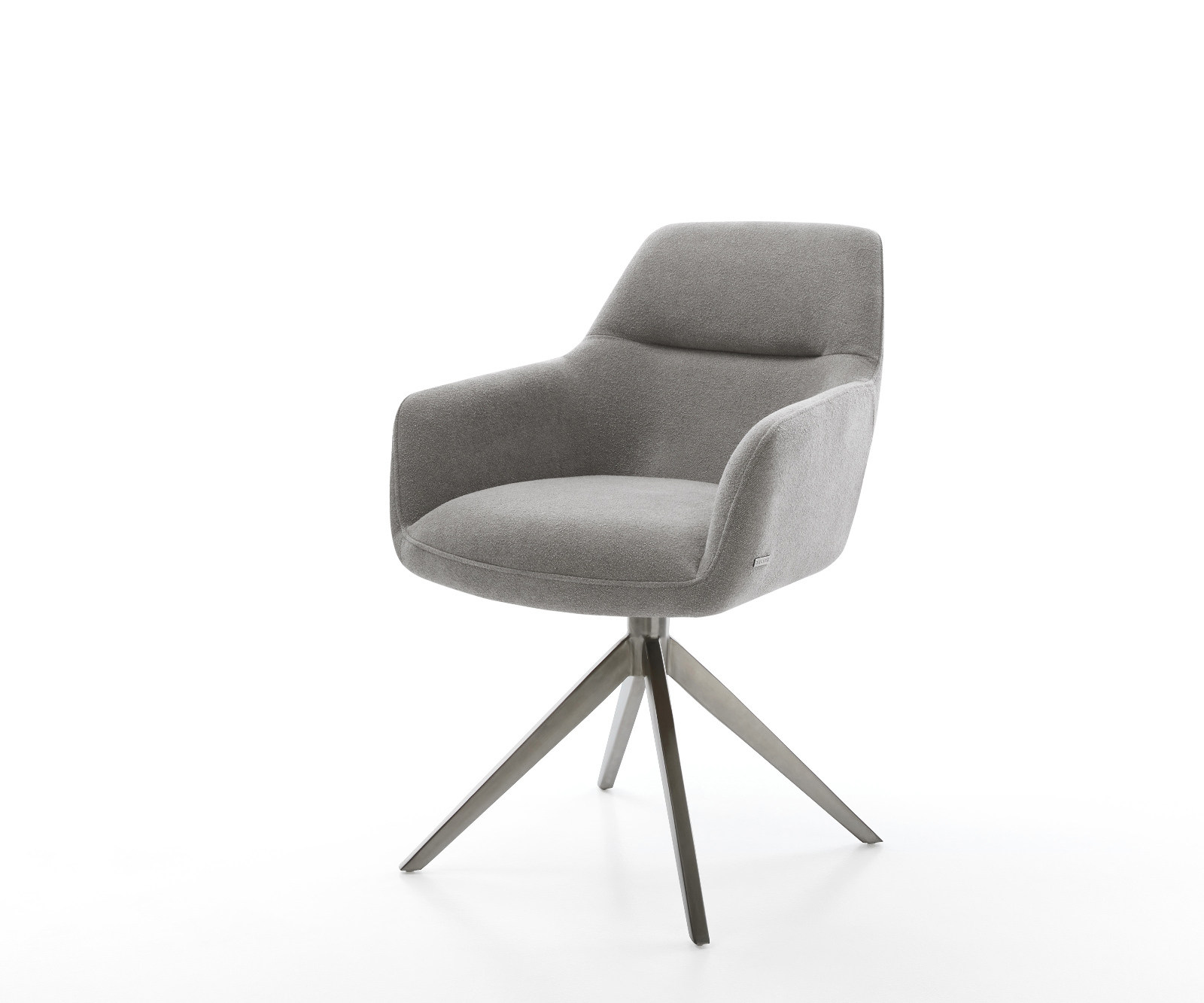 Étkezőszék Pejo-Flex strukturált szövet puha szürke kereszt láb széles grafit 360°-ban forgatható billenő funkció zsákrugós matrac