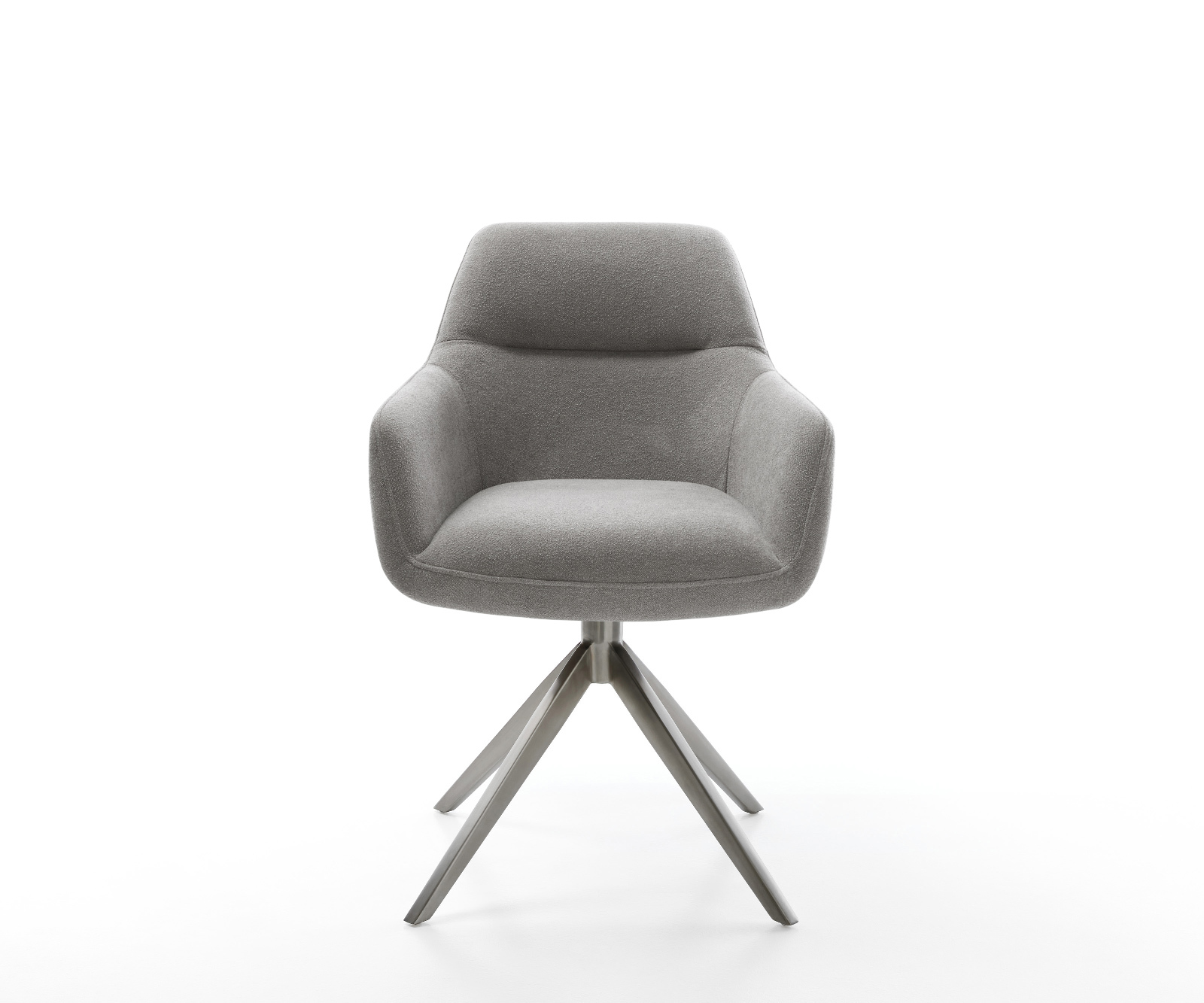 Étkezőszék Pejo-Flex strukturált szövet puha szürke kereszt láb széles grafit 360°-ban forgatható billenő funkció zsákrugós matrac - Image 2