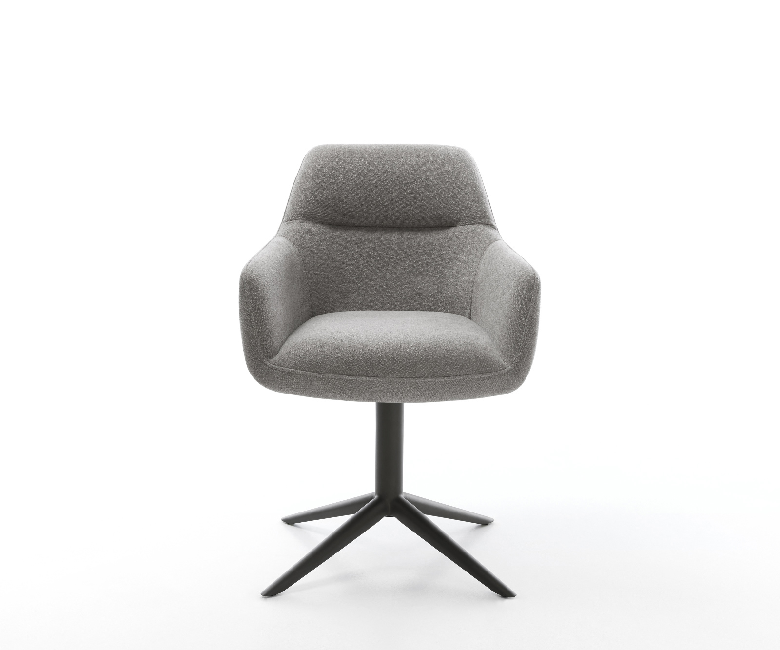 Étkezőszék Pejo-Flex strukturált szövet puha szürke fekete kereszt láb 360° forgatható billenő zsákrugós matrac - Image 2