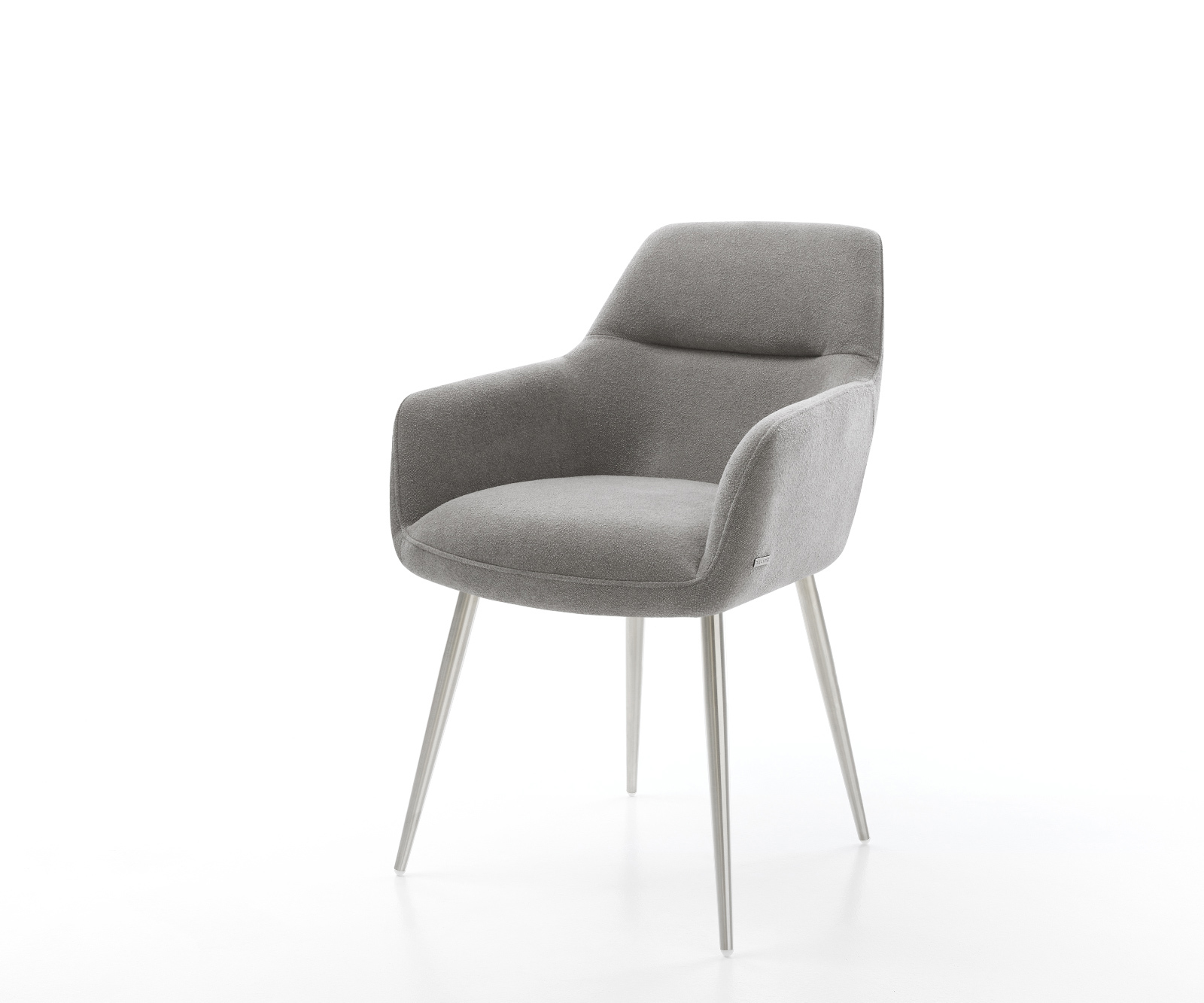 Étkezőszék Pejo-Flex strukturált szövet puha szürke 4 láb kúpos rozsdamentes acél zsákrugós