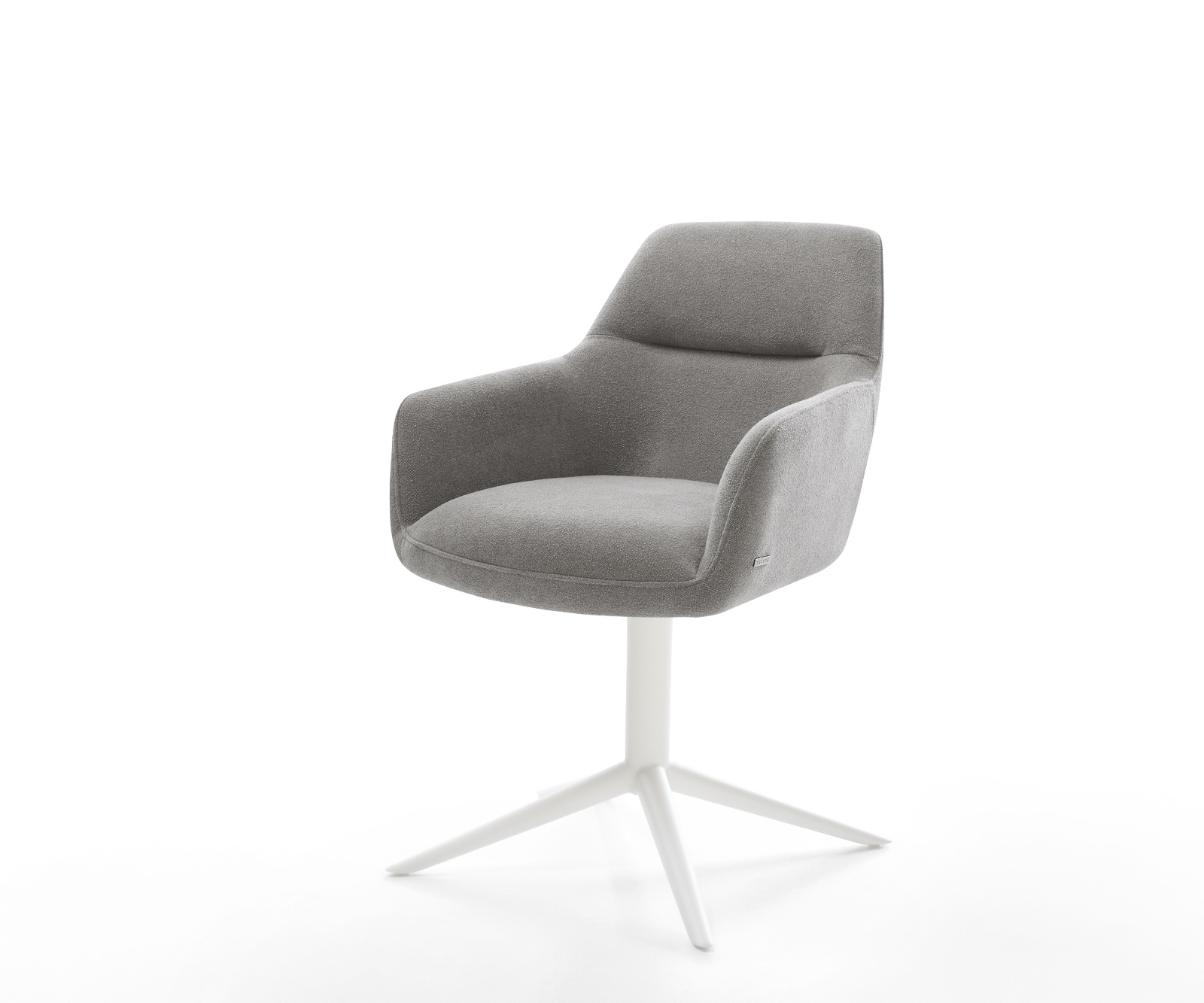 Étkezőszék Pejo-Flex strukturált szövet puha szürke fehér kereszt láb 360° forgatható billenő zsákrugós