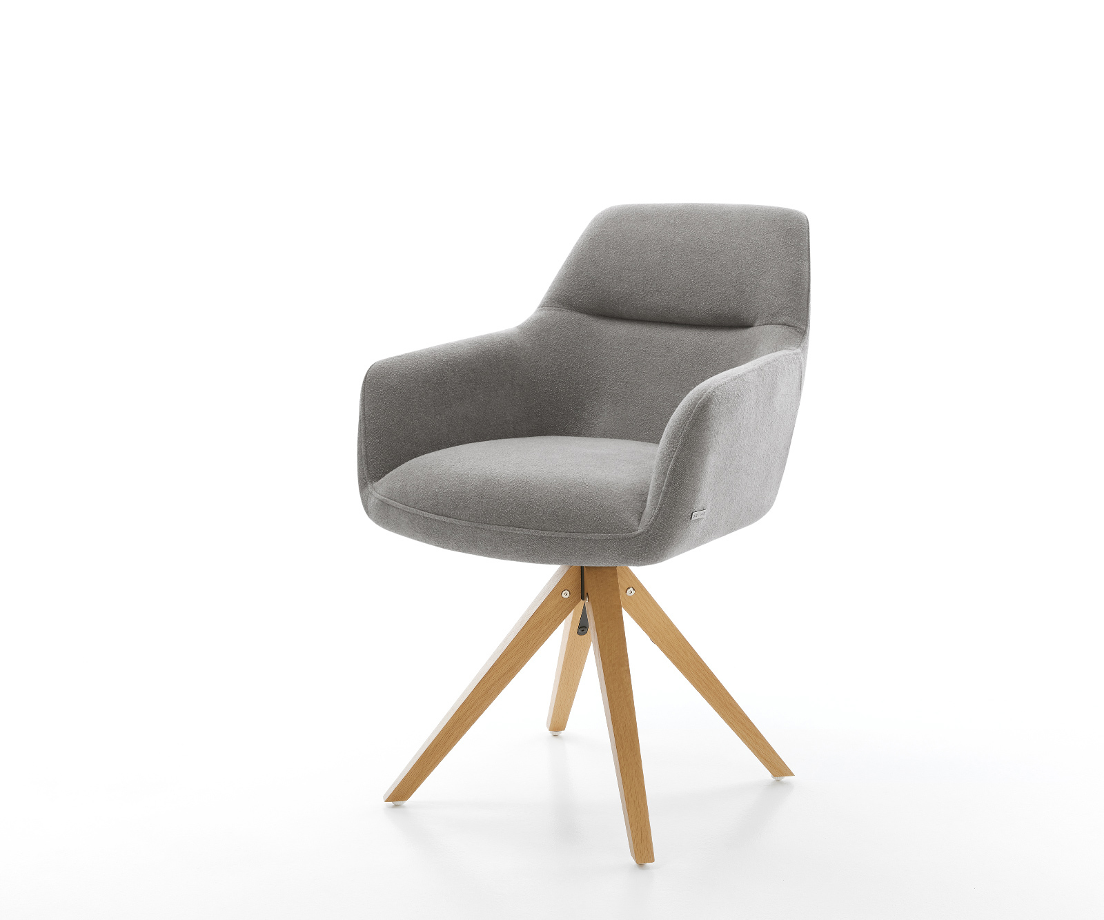 Étkezőszék Pejo-Flex strukturált szövet puha szürke fa láb szögletes természetes 180° forgatható zsákrugós