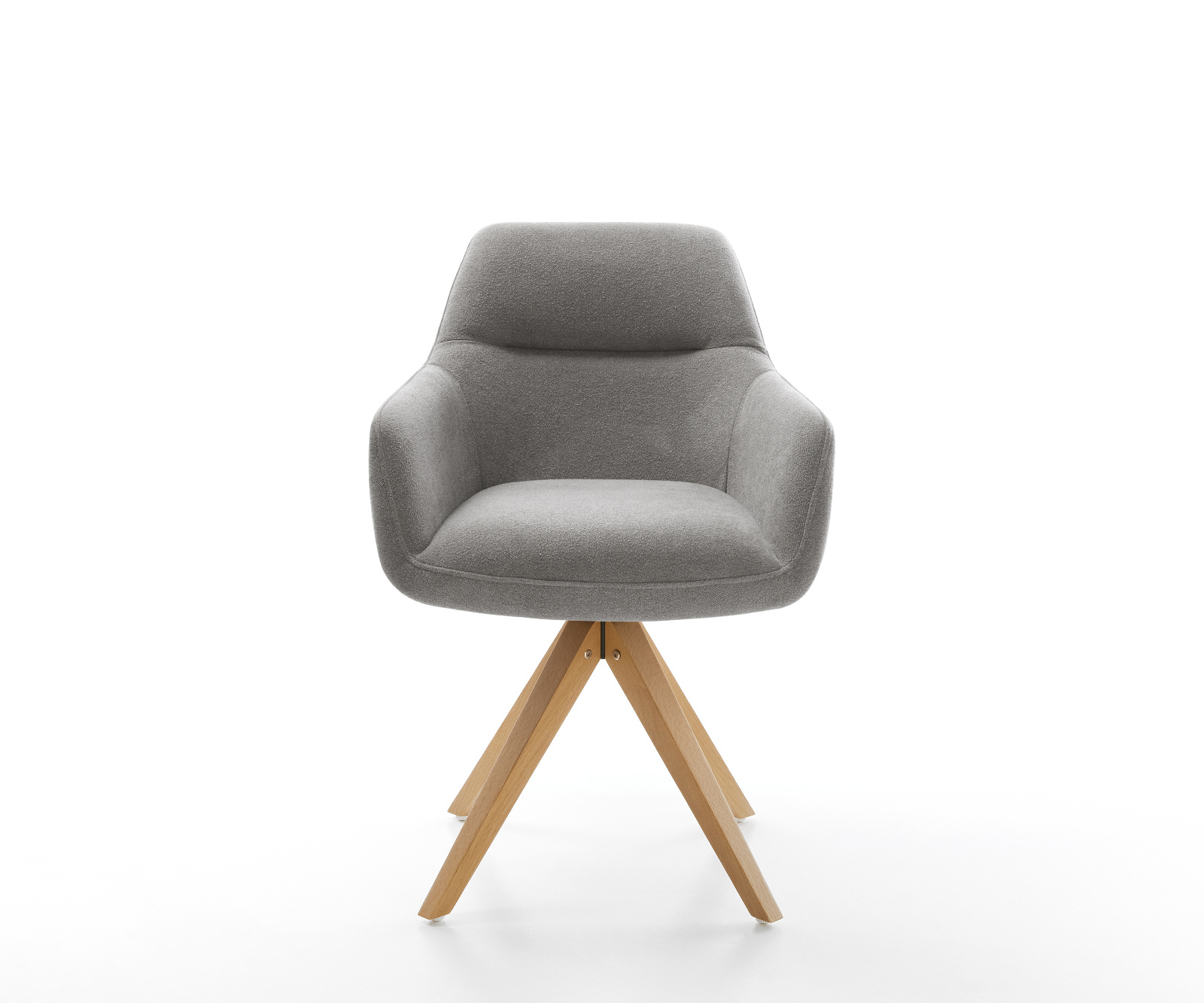 Étkezőszék Pejo-Flex strukturált szövet puha szürke fa láb szögletes természetes 180° forgatható zsákrugós - Image 2