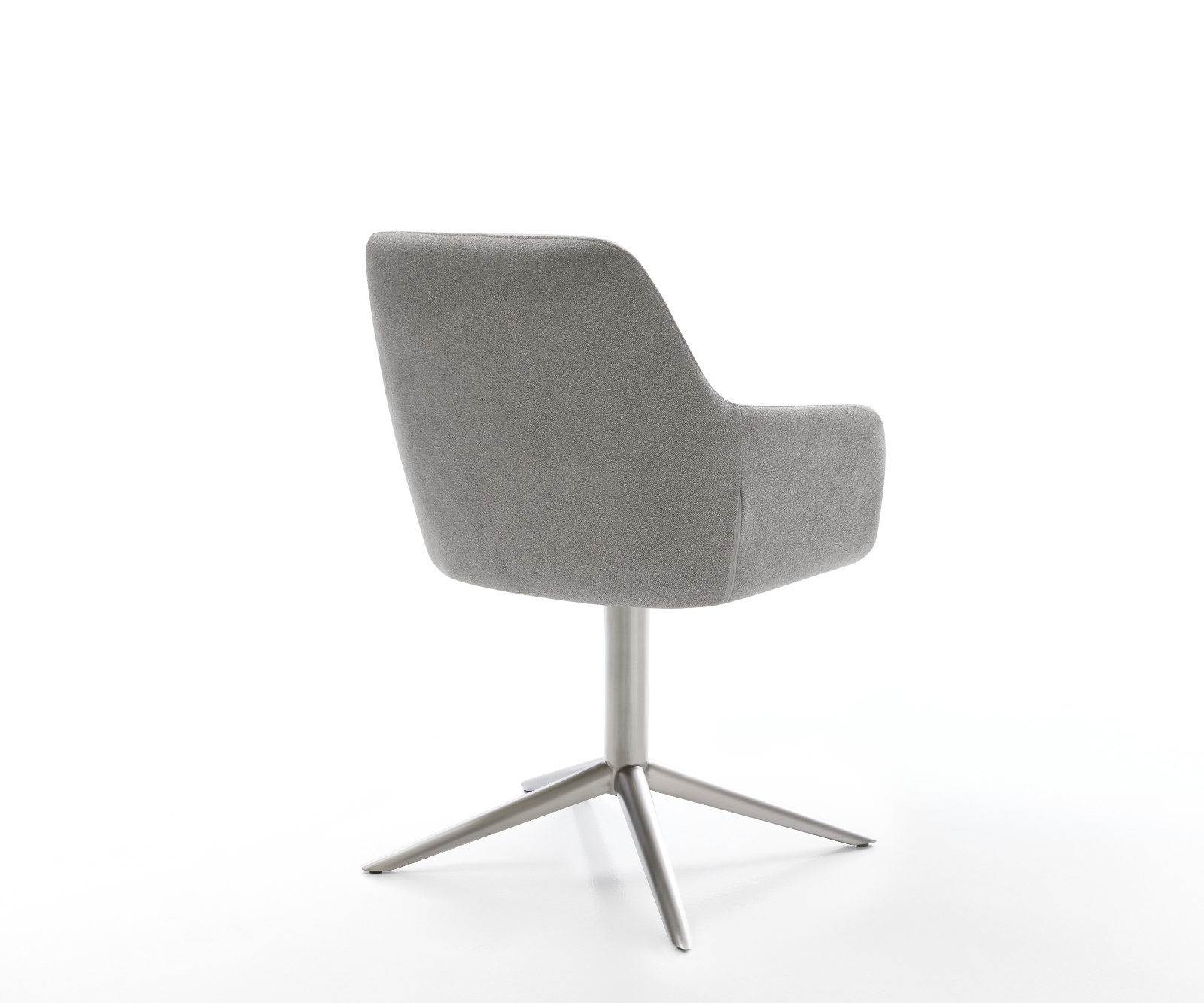 Étkezőszék Pejo-Flex strukturált szövet puha szürke rozsdamentes acél kereszt láb 360° forgatható billenő zsákrugós matrac - Image 5