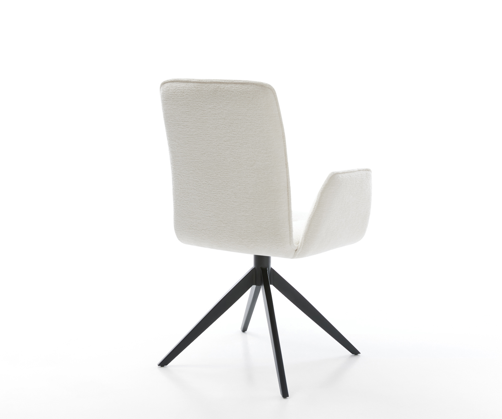 Étkezőszék Vinja-Flex bouclé puha bézs kereszt láb széles fekete 360° forgatható billenő funkció - Image 5