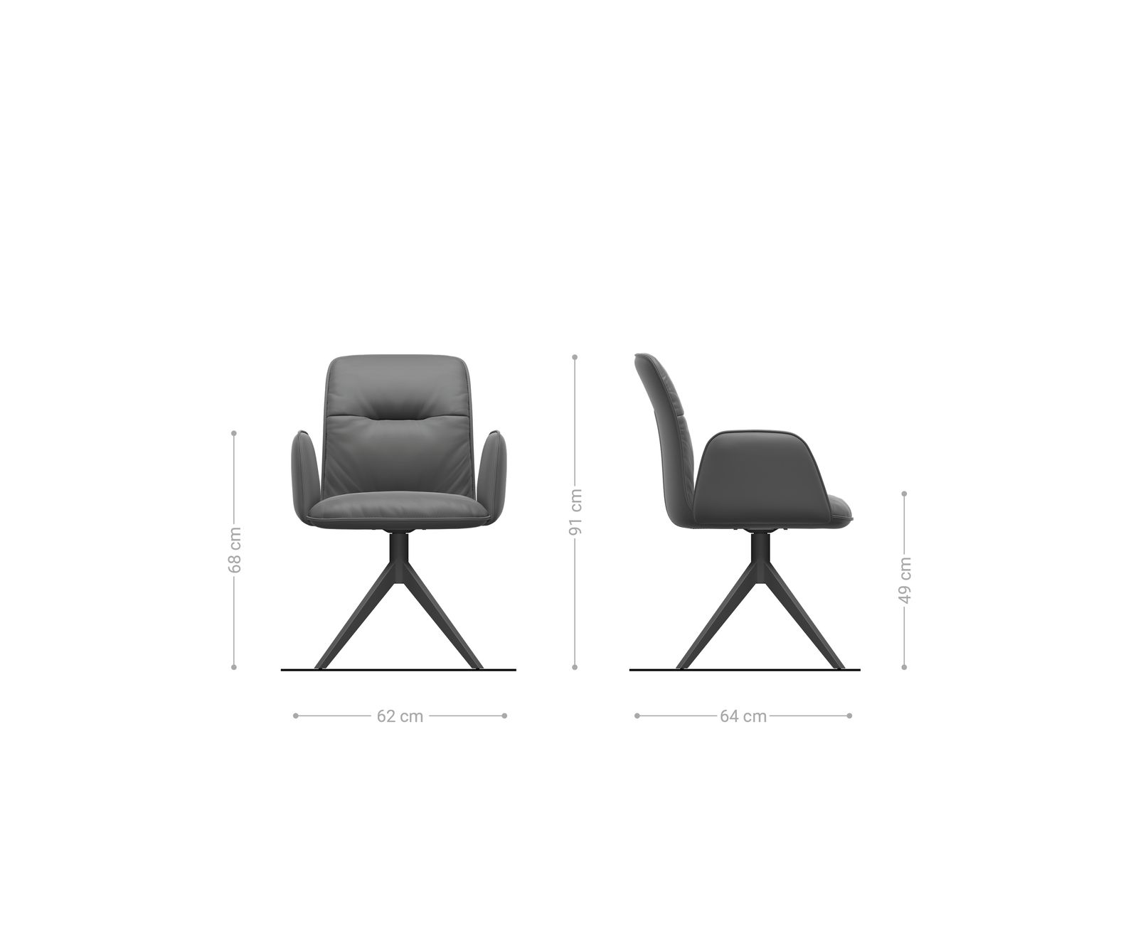 Étkezőszék Vinja-Flex bouclé puha bézs kereszt láb széles fekete 360° forgatható billenő funkció - Image 6