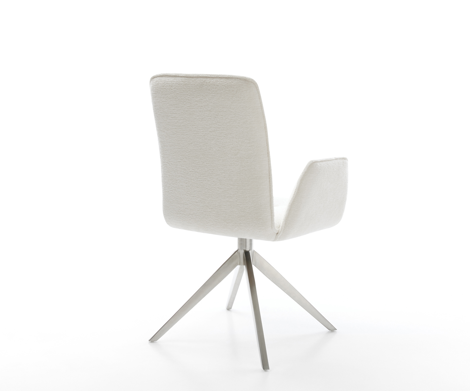 Étkezőszék Vinja-Flex bouclé puha bézs kereszt láb széles rozsdamentes acél 360° forgatható billenő funkció - Image 5