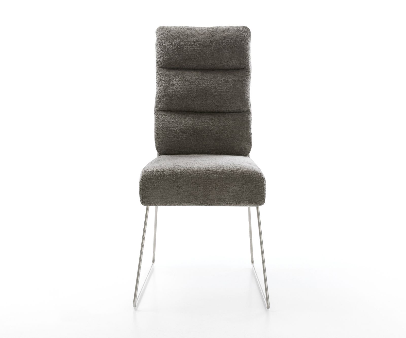 Étkezőszék Pela-Flex bouclé puha sötét bézs vékony láb rozsdamentes acél zsákrugó - Image 2