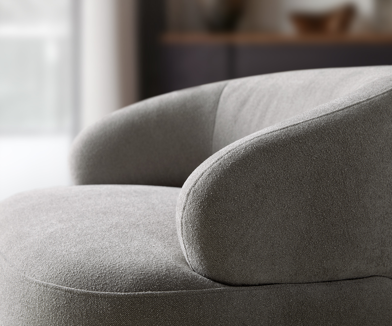 Lounge fotel Nova 88x88 cm strukturált szövet puha szürke - Image 5