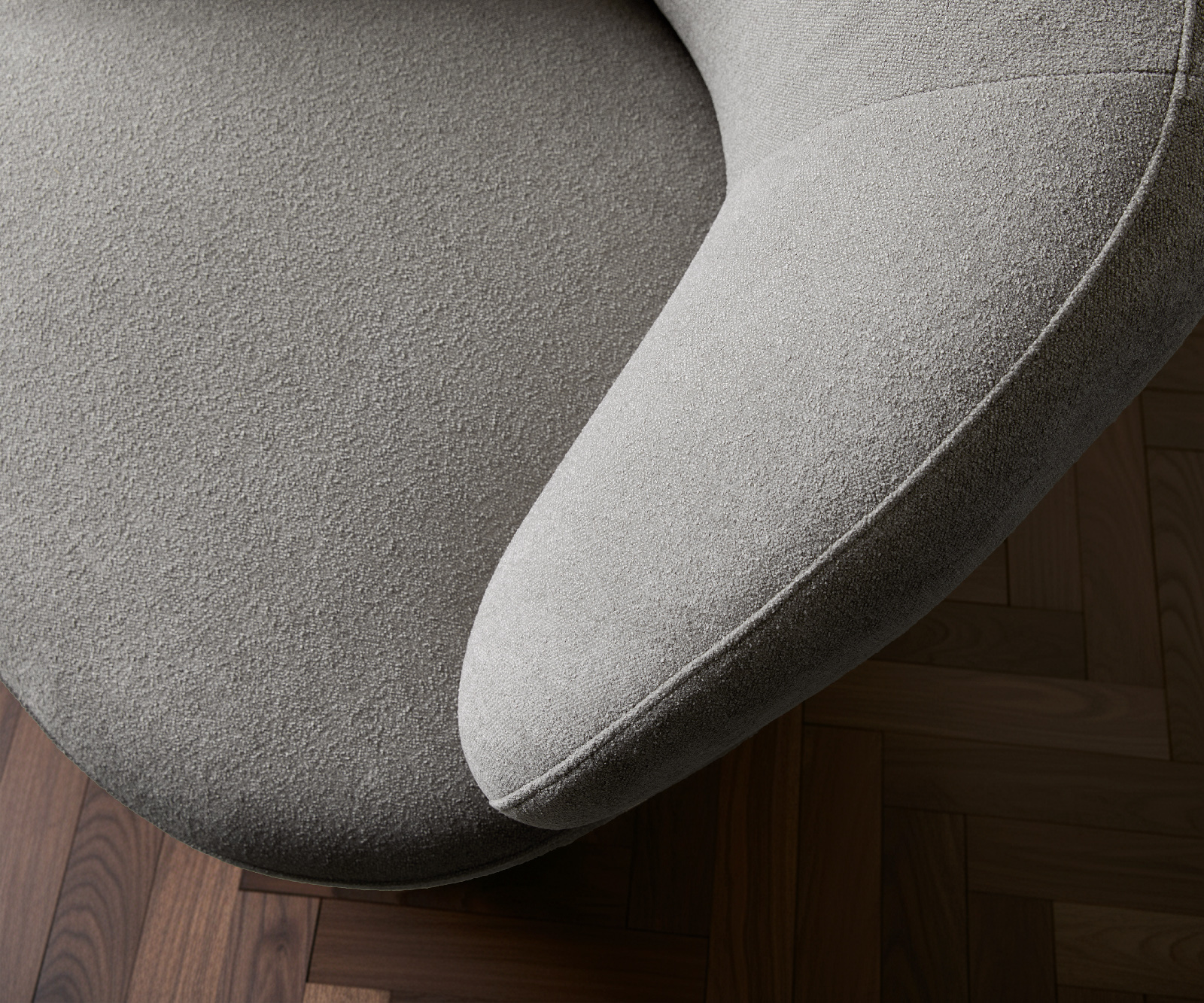 Lounge fotel Nova 88x88 cm strukturált szövet puha szürke - Image 6