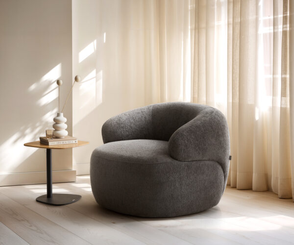 Lounge fotel Nova 88x88 cm bouclé puha sötét bézs