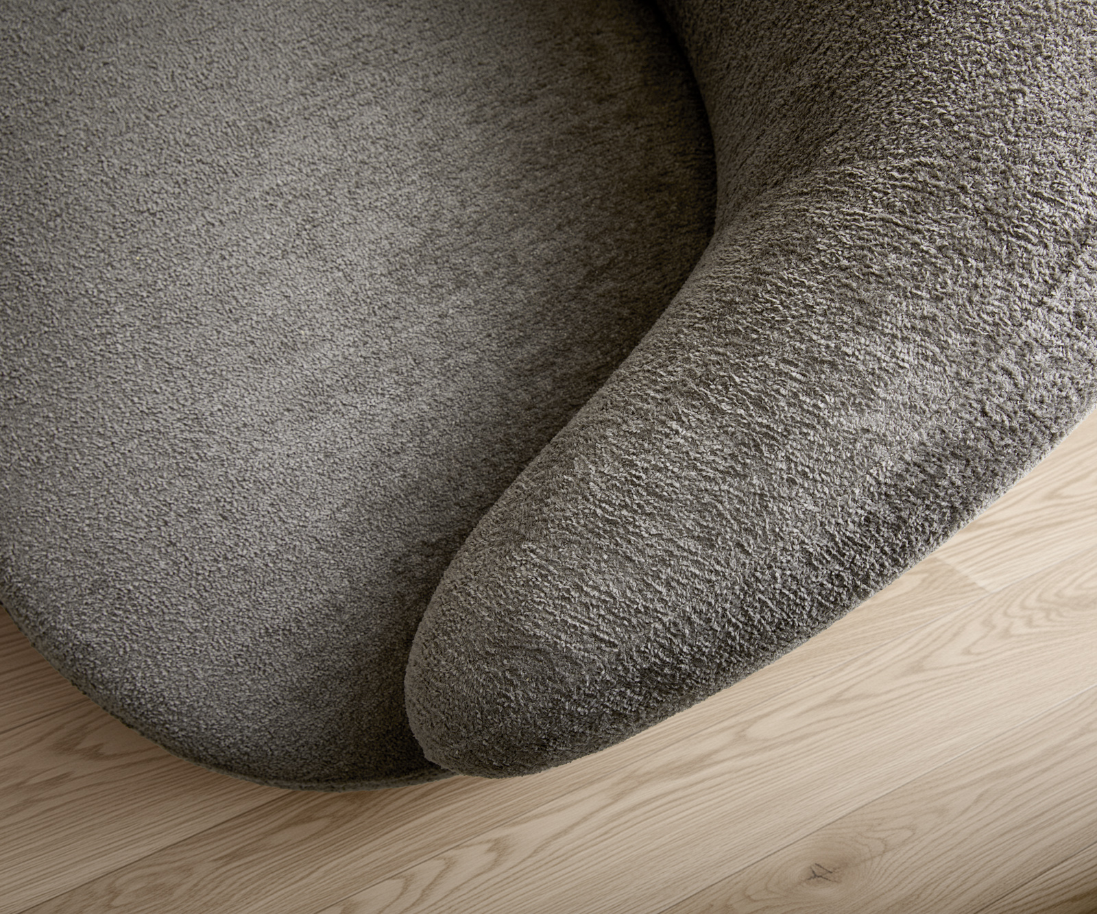 Lounge fotel Nova 88x88 cm bouclé puha sötét bézs - Image 6