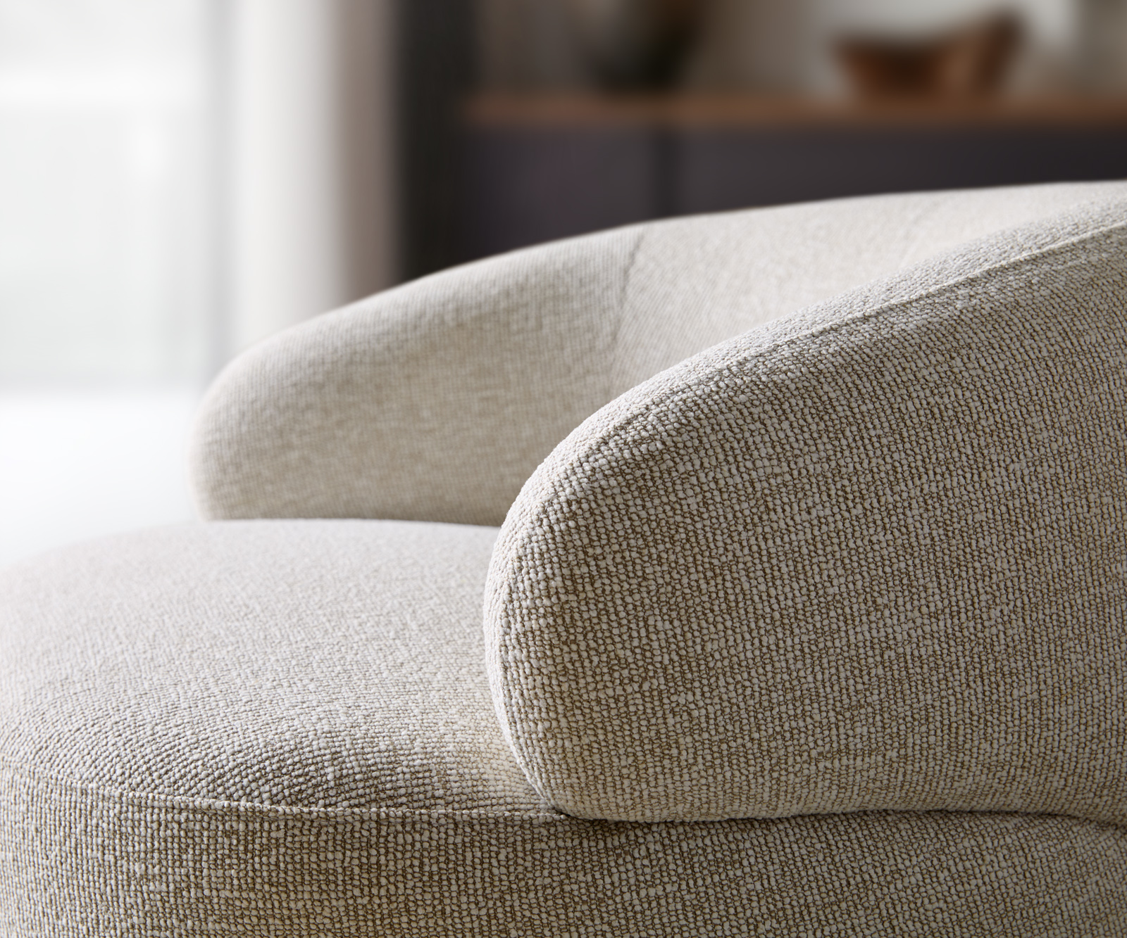 Lounge fotel Nova 88x88 cm szövött szövet puha bézs - Image 6