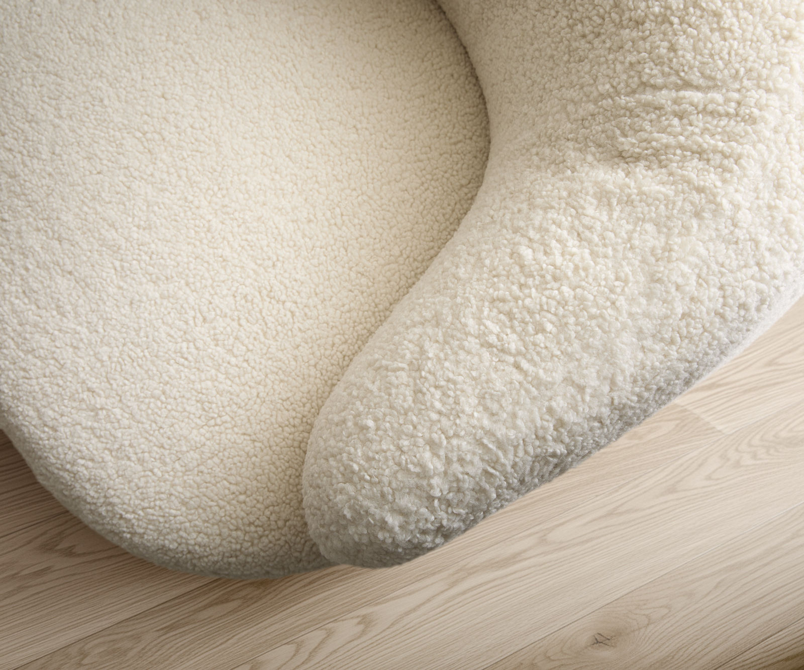 Lounge fotel Nova 88x88 cm teddy szövet bézs - Image 6