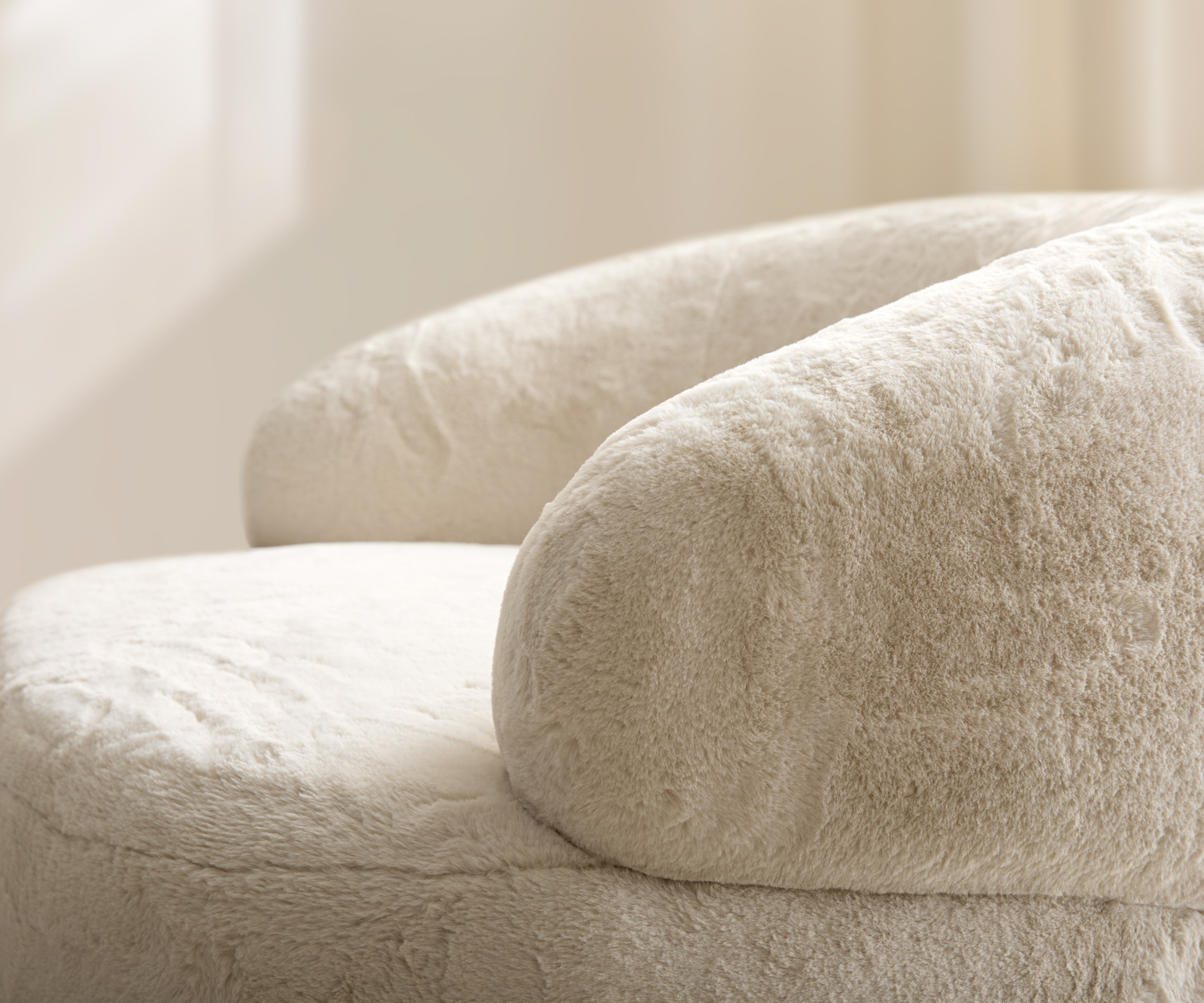 Lounge fotel Nova 88x88 cm plüss krémfehér - Image 5