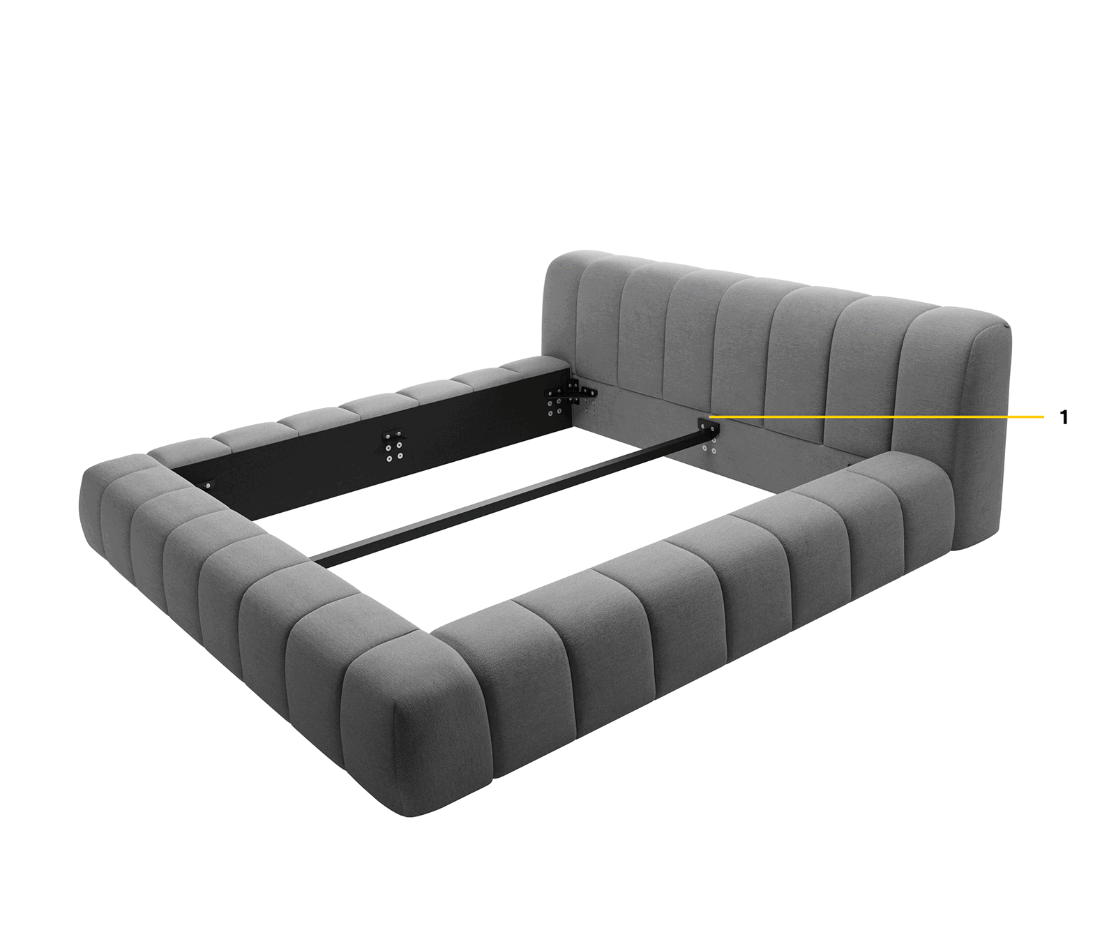 Kárpitozott ágy Cutio 180x200 cm bouclé puha sötét bézs - Image 7